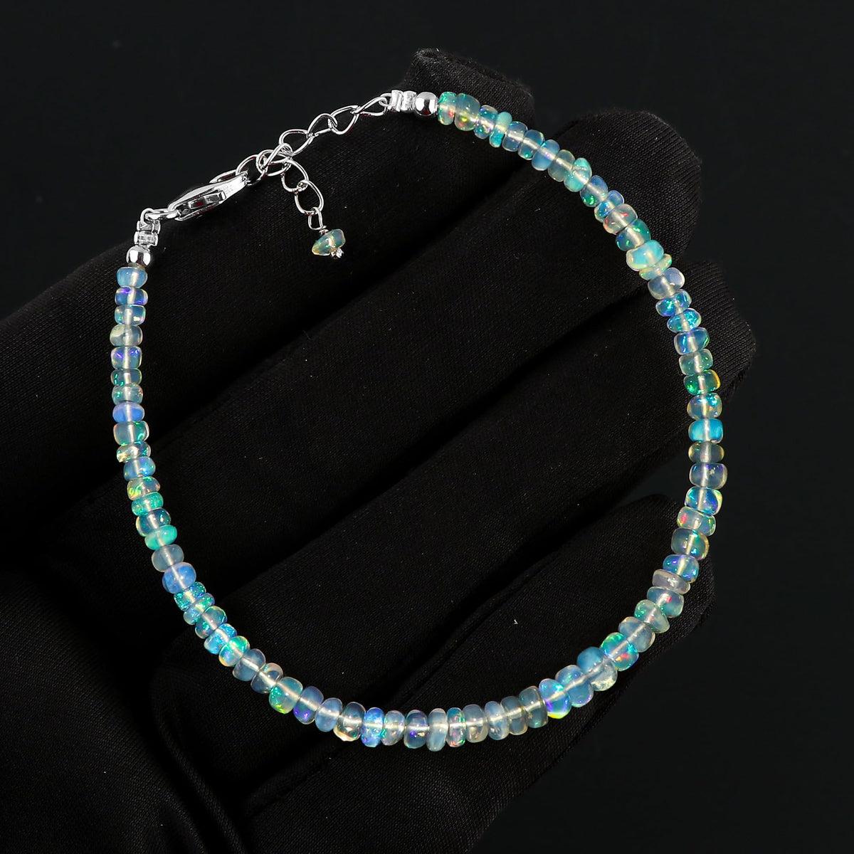 CRYSTALIS Natural Ethiopian Opal Beads Bracelet, High Grade Beaded Crystals, Chakra Healing Gemstone, Gift Giving Women 
