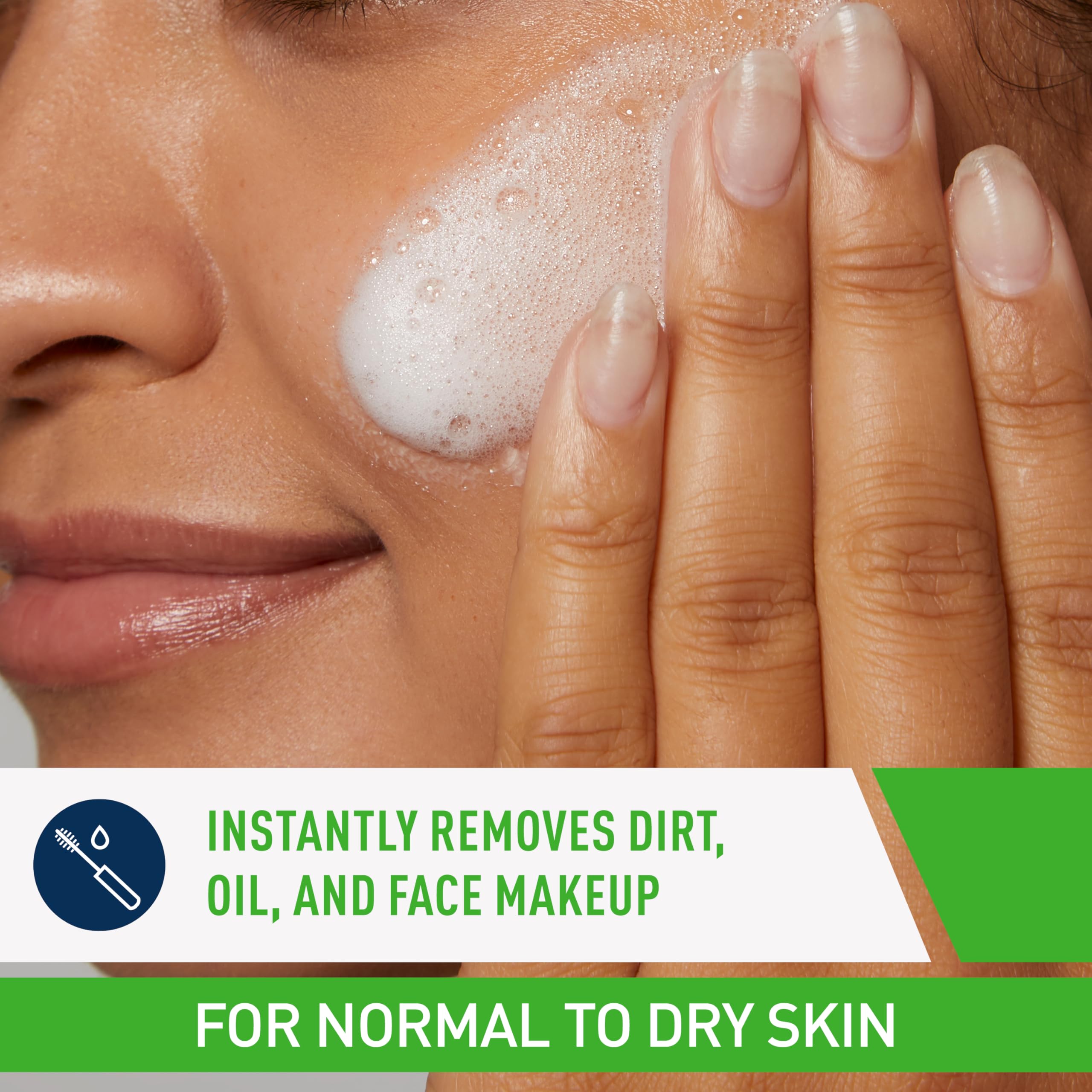 CeraVe Hydrating Cream To Foam Cleanser for dry skin, 19oz, facial cleanser with hydrating and foaming properties.