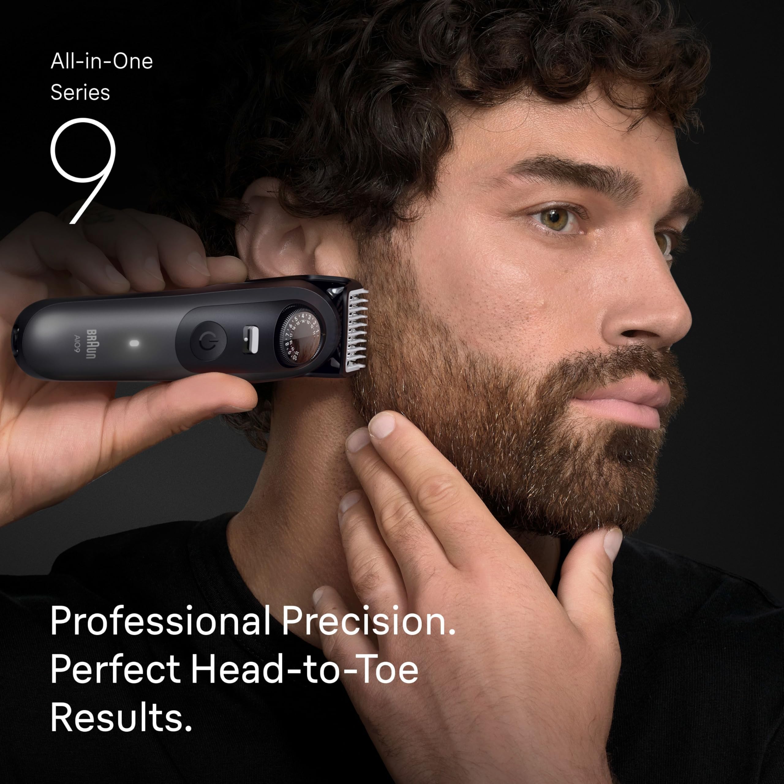 Braun All-in-One Series 9 men's electric beard trimmer, hair clipper, shaver, and razor with Gillette Labs Razor, cordless use