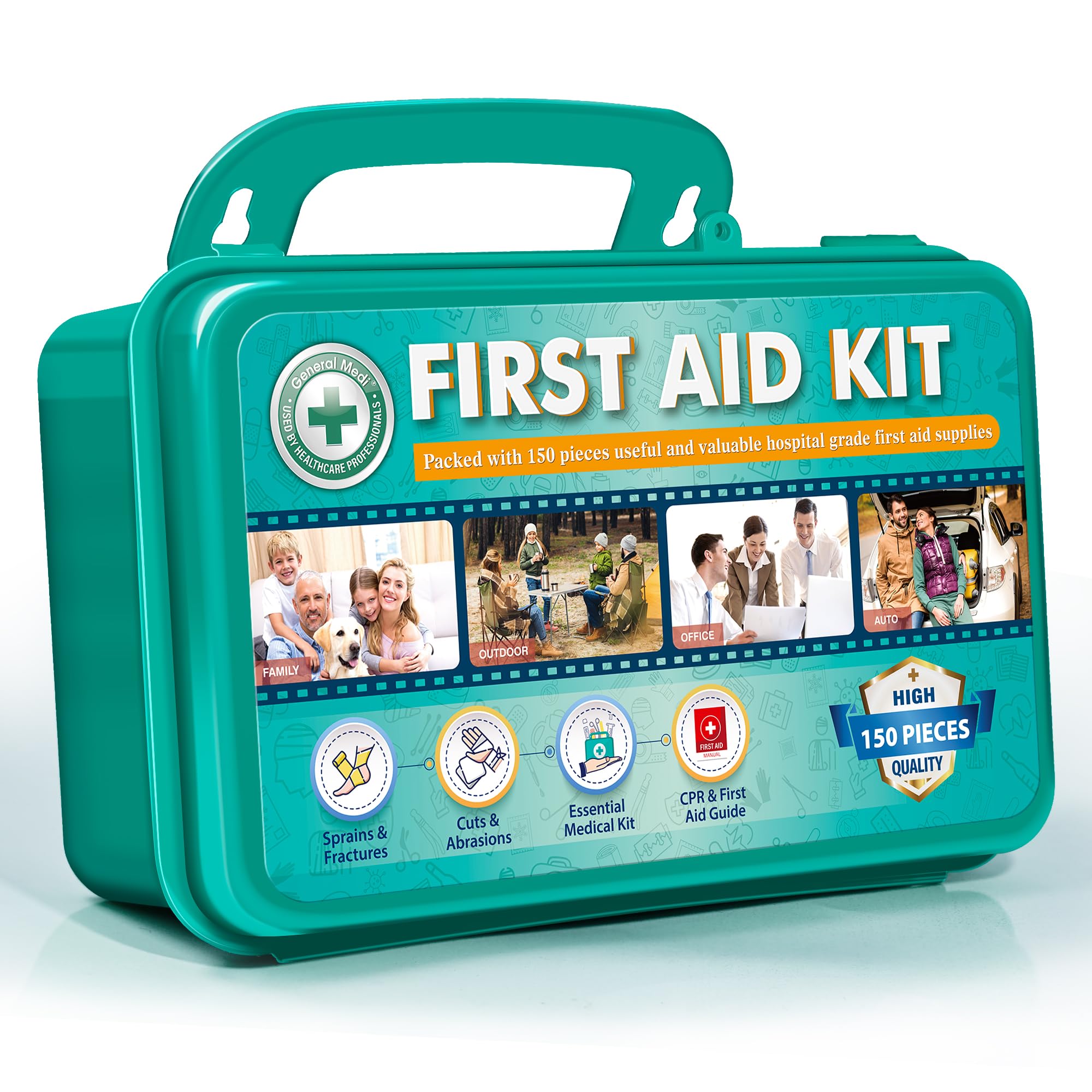 General Medi 150 Pieces Hardcase First Aid Kit - First Aid Box - Product Imagery