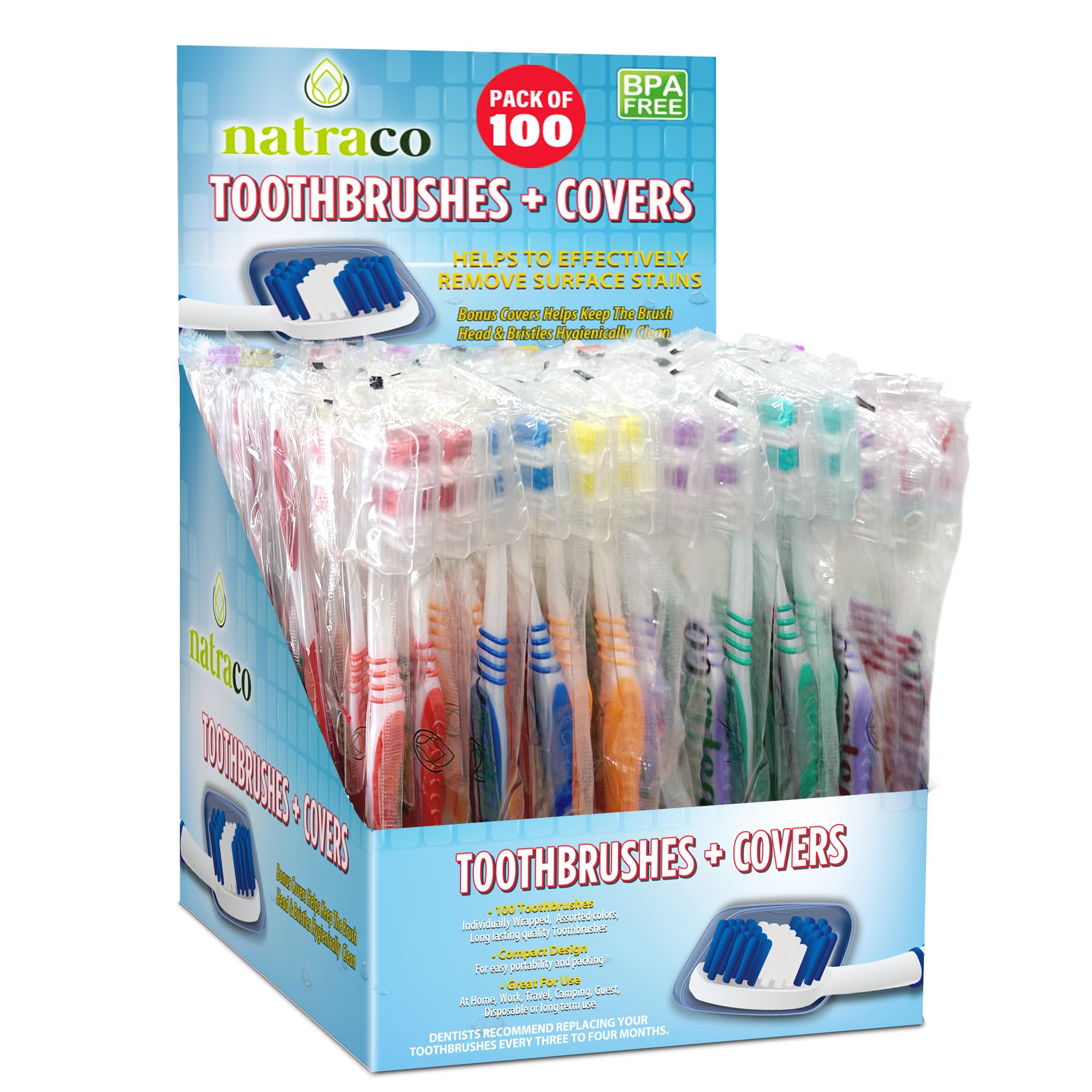 Bulk Toothbrush Pack with Covers | Premium Quality Individually - Product Imagery
