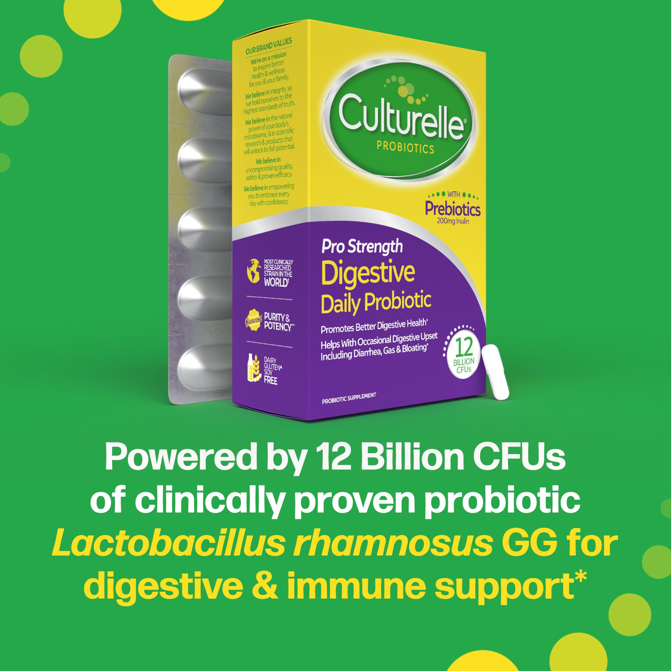 Culturelle Pro Strength Probiotics for Digestive Gut Health*, 12B CFU, 60ct