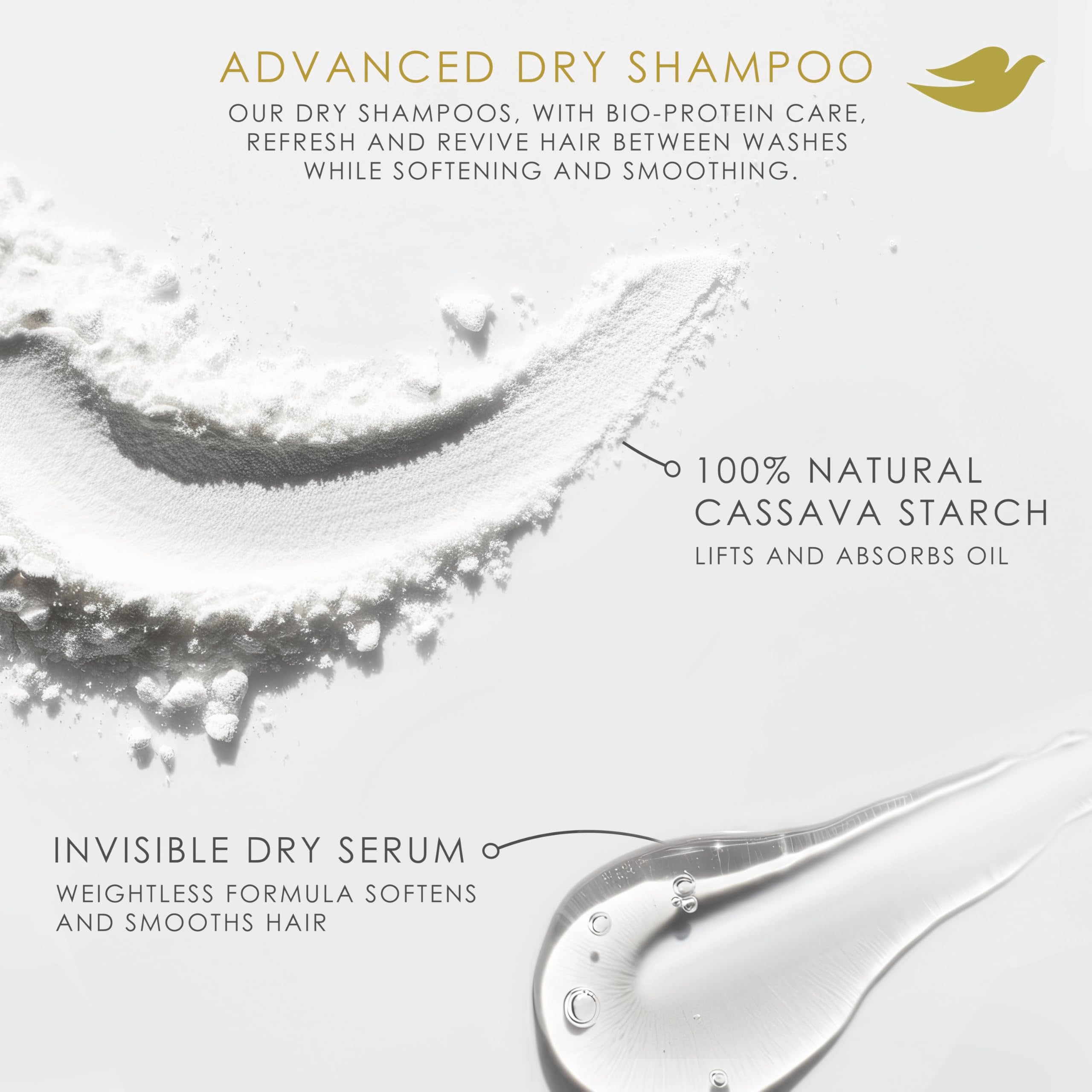 Dove Volume & Fullness Dry Shampoo in 5oz bottles, showing the dry shampoo spray cans with Dove branding for flat hair.