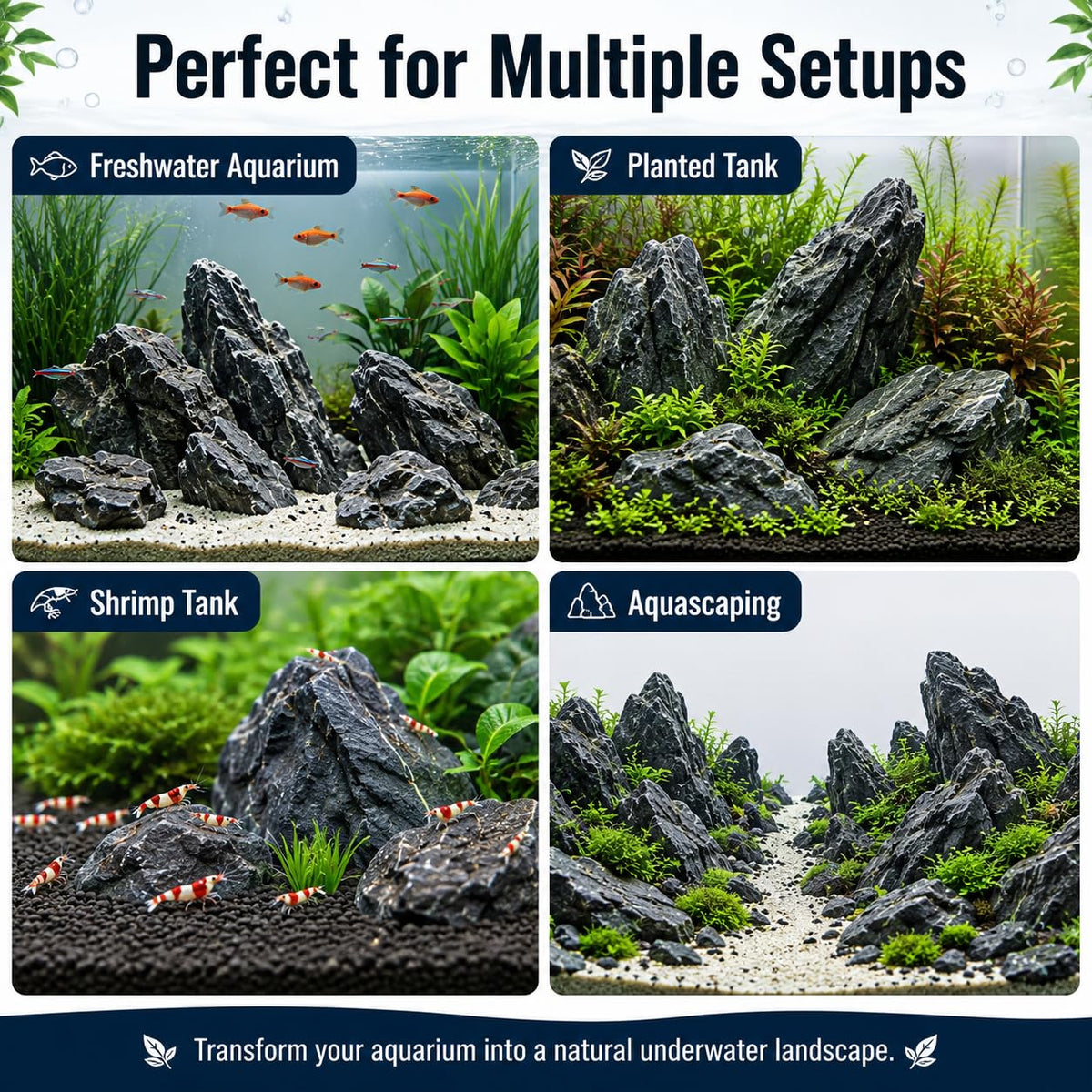 TankMatDecor 10lLBS Aquarium Rocks Seiryu Stone Natural Hardscape Stone for DIY Aquariums, Fish Tanks, Bonsai, Terrarium