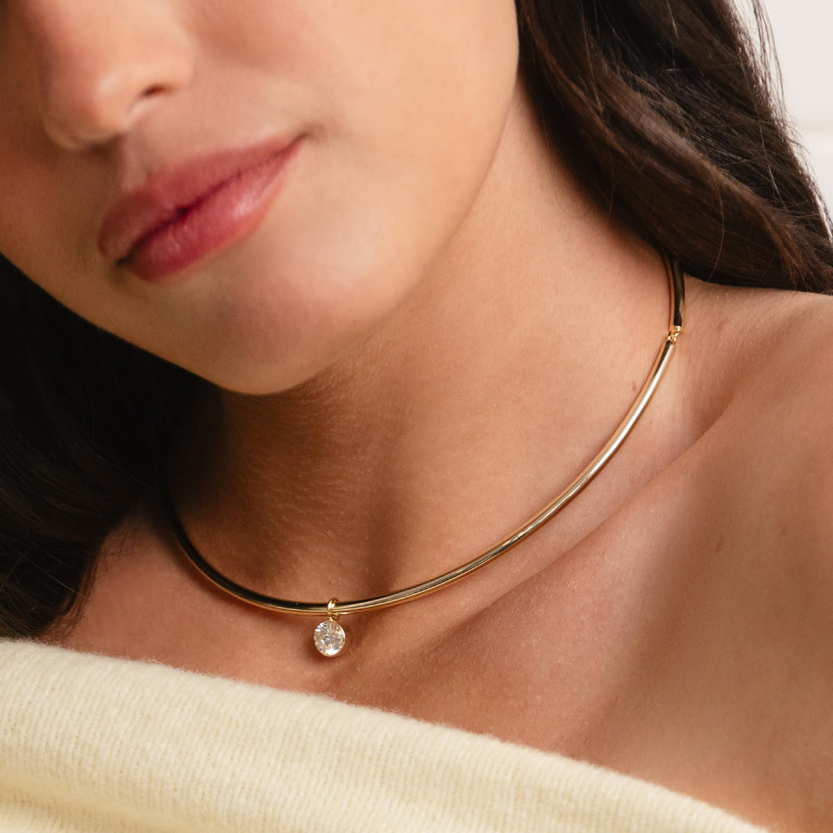 Electric Picks Belle Crystal Necklace – full view, size Medium