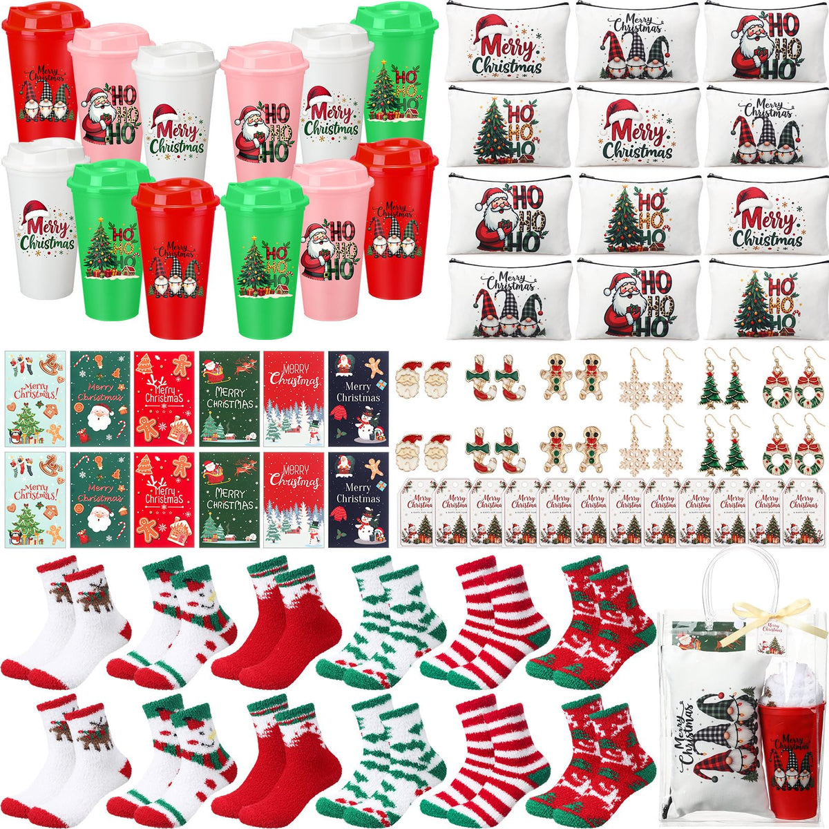 Glitopper 12 Gift Sets for Women Christmas Cups Socks Makeup - Glitopper Official Imagery - 1