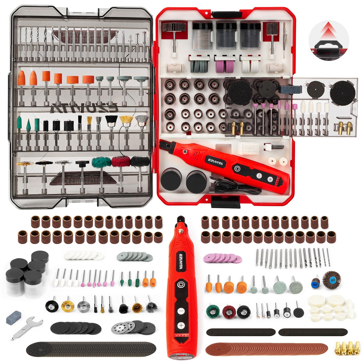 EZUVITA 4V Cordless Mini Rotary Tool Kit with 446PCS Accessories – product photo (Rotary Tools)