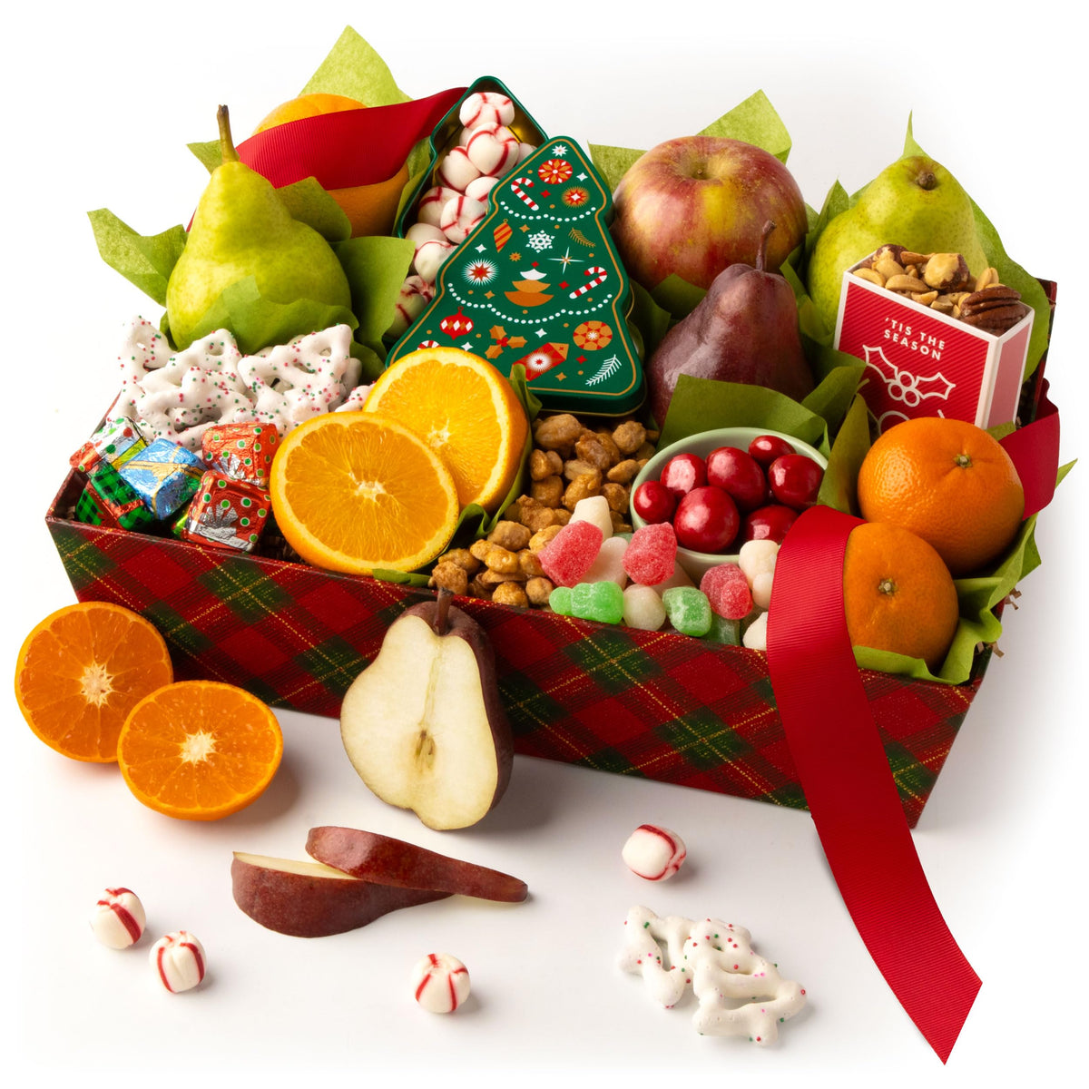 Holiday Chocolate Nuts Fresh Fruit Gift Basket - A Gift Inside Official Imagery - 2