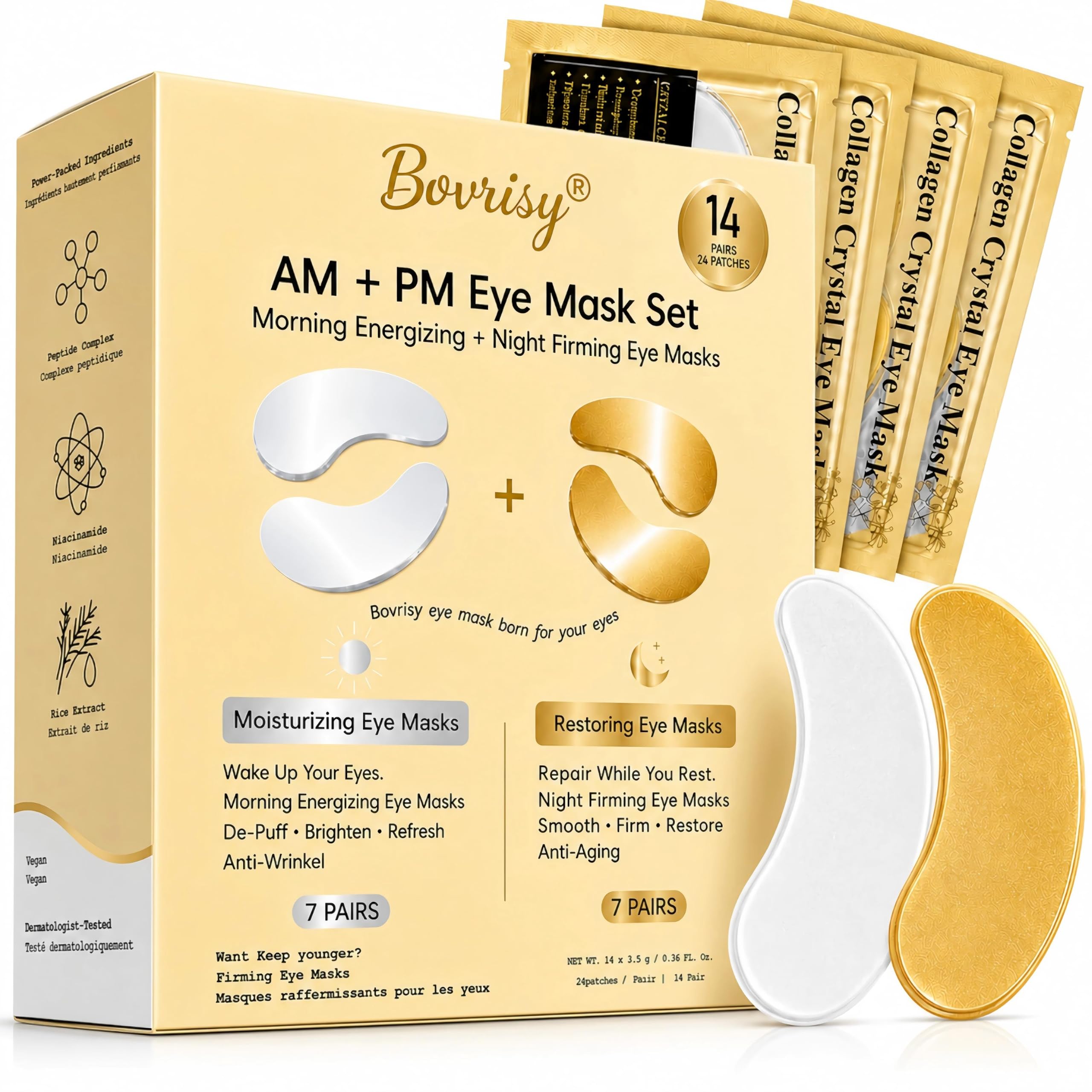 Under Eye Patches for Puffy Eyes and Dark Circles, AM PM, 28pcs - Product Imagery