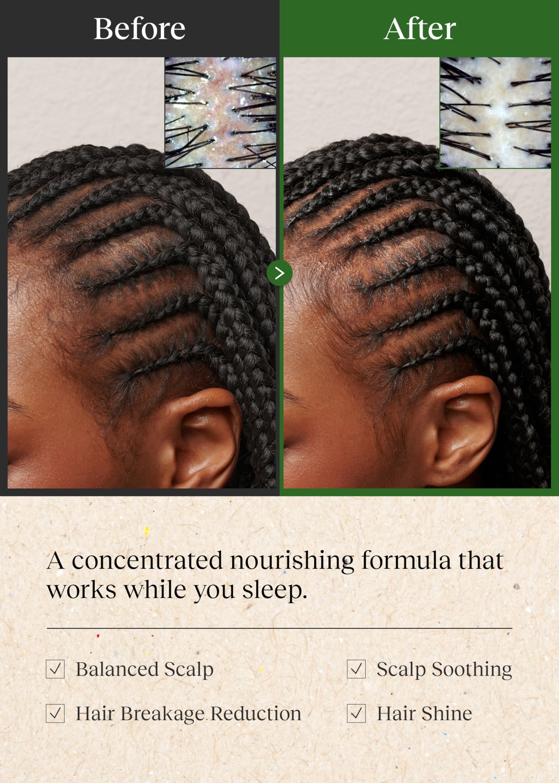Bephor Braid Rev scalp sleeping oil balm for nourishing night hair care, 2.65 oz, with natural herbal ingredients.