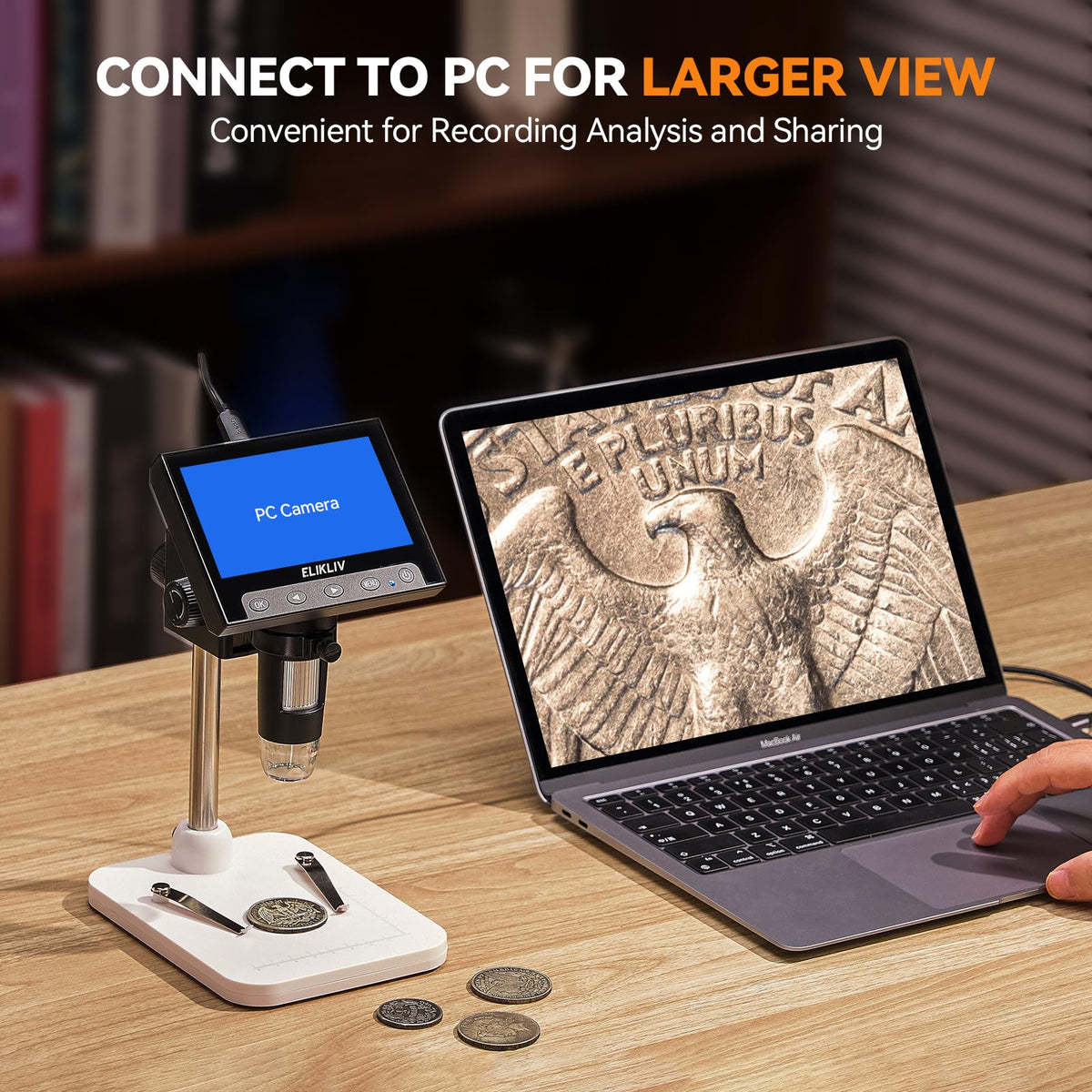 Elikliv Microscope LCD Digital Coin Microscope 1000x Coin - Elikliv Official Imagery - 8