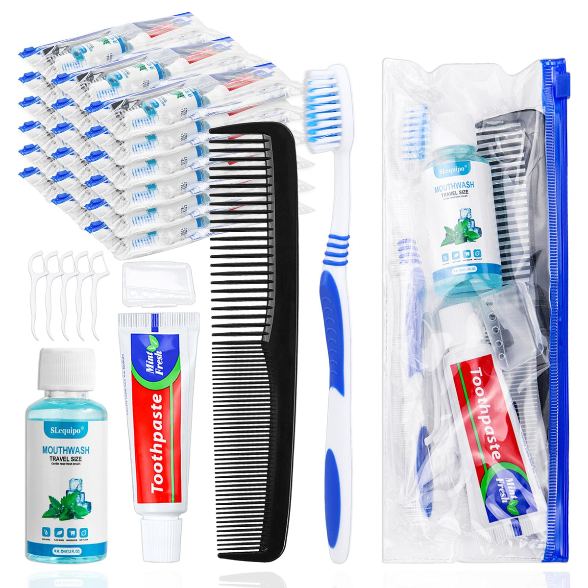 SLequipo 30 set Travel Toothbrush Kit Bulk Toothbrushes Set for Travel – product photo (Manual Toothbrushes)