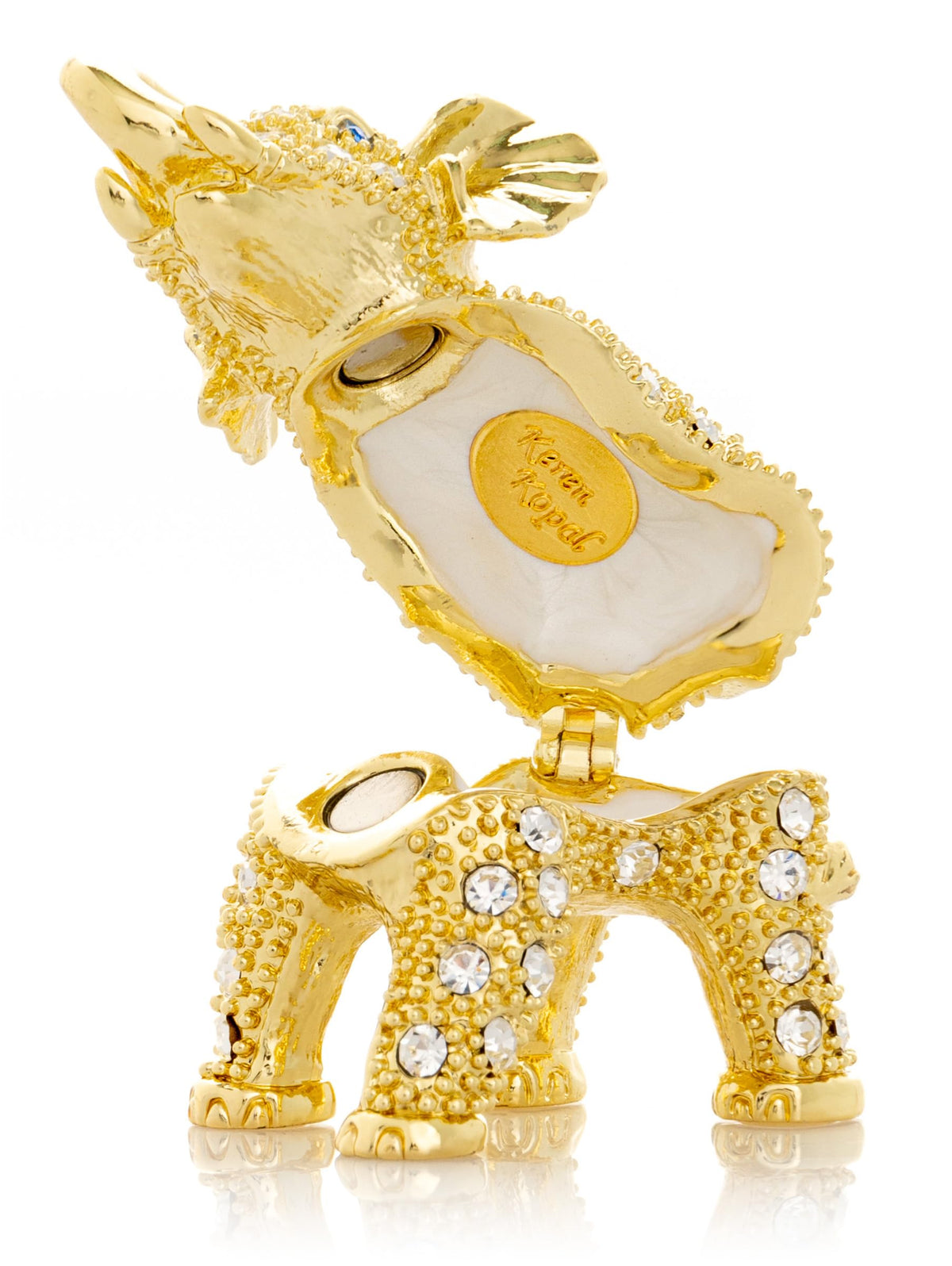 Keren Kopal Miniature Golden Elephant Trinket Box Faberge - Keren Kopal Official Imagery - 5