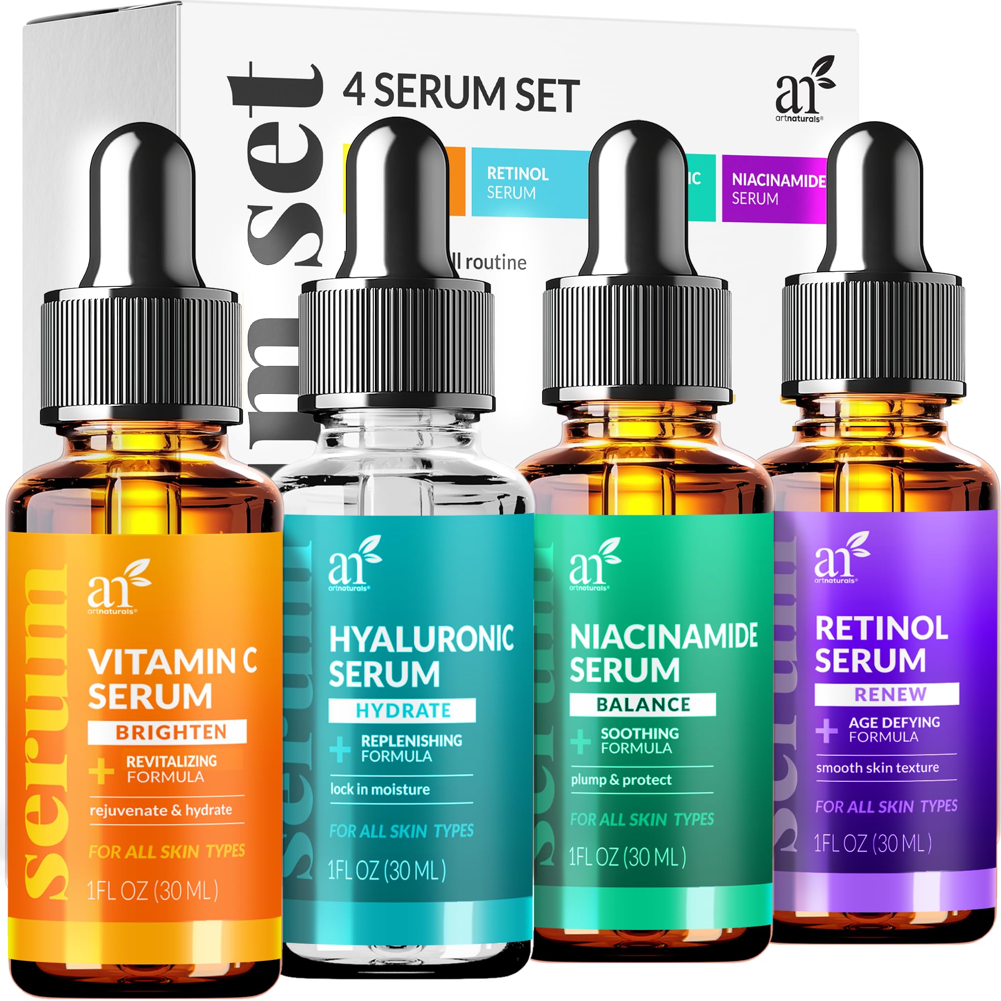 ArtNaturals Vitamin C Skincare Serum Set, 4 Piece - Product Imagery