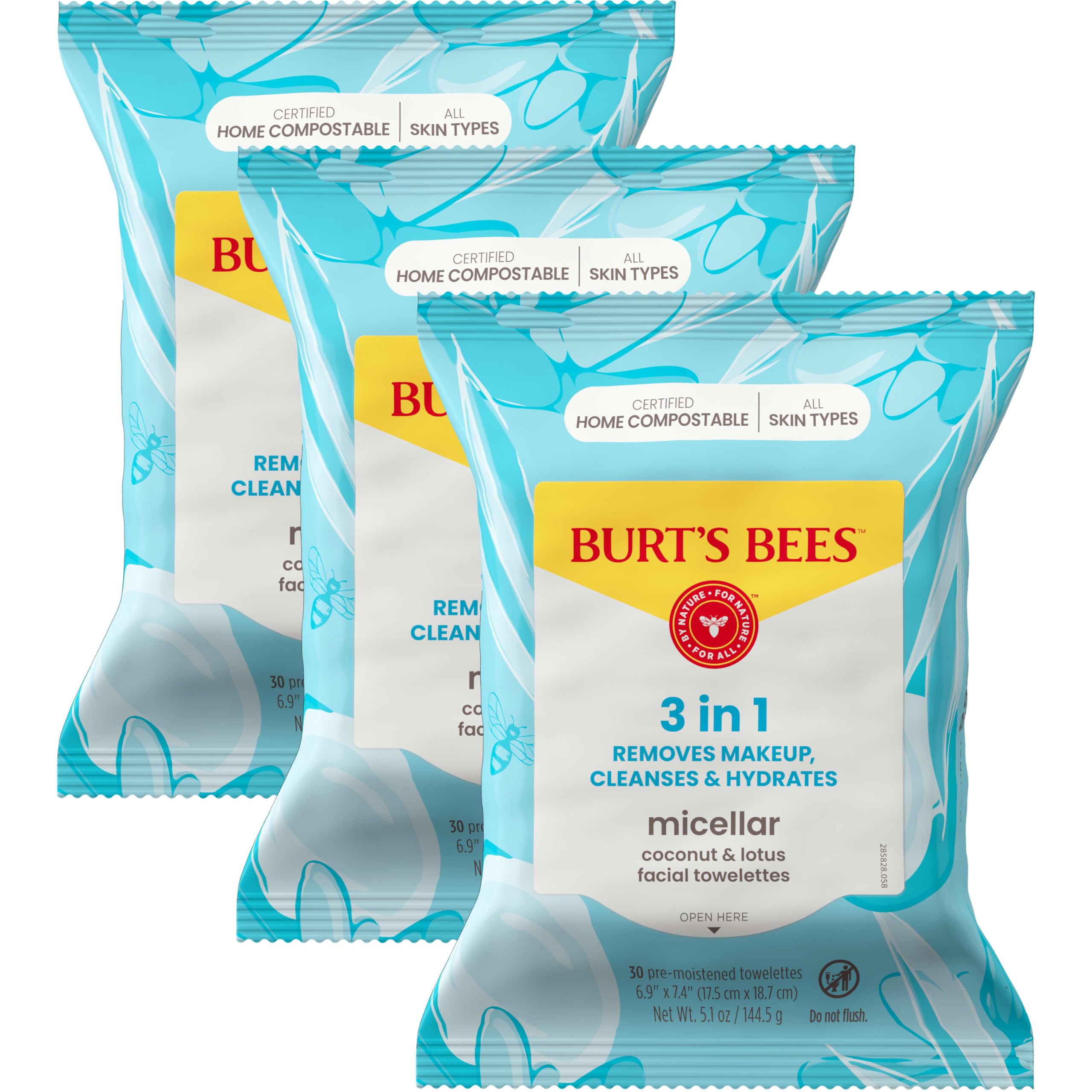 Face Wipes, Burt's Bees Facial Cleansing, Makeup Remover - Product Imagery