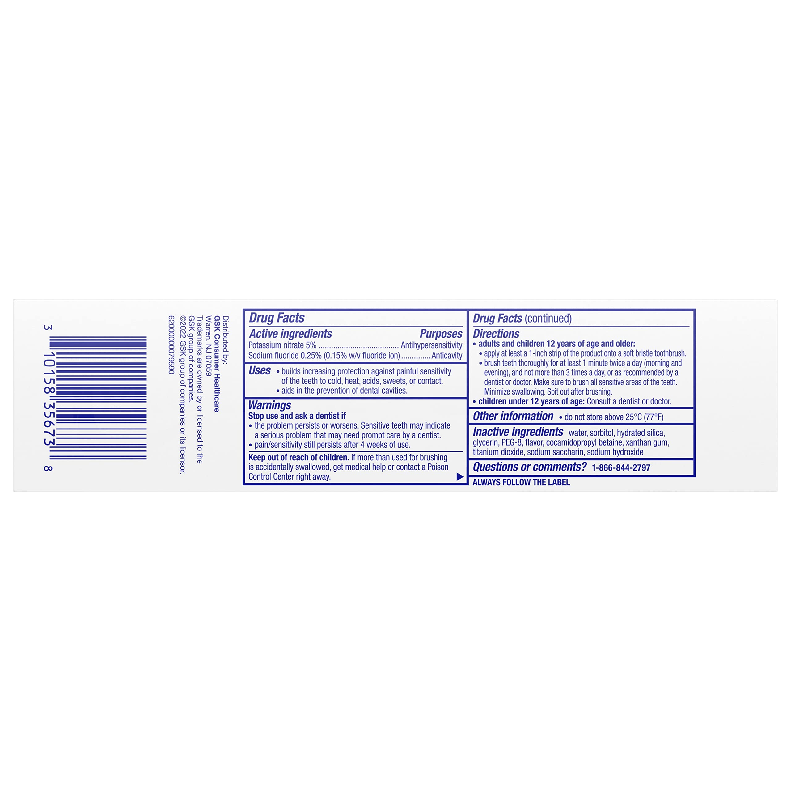 Sensodyne Pronamel Gentle Whitening toothpaste 4-pack, featuring toothpaste tubes with white and blue packaging and mint flavor.