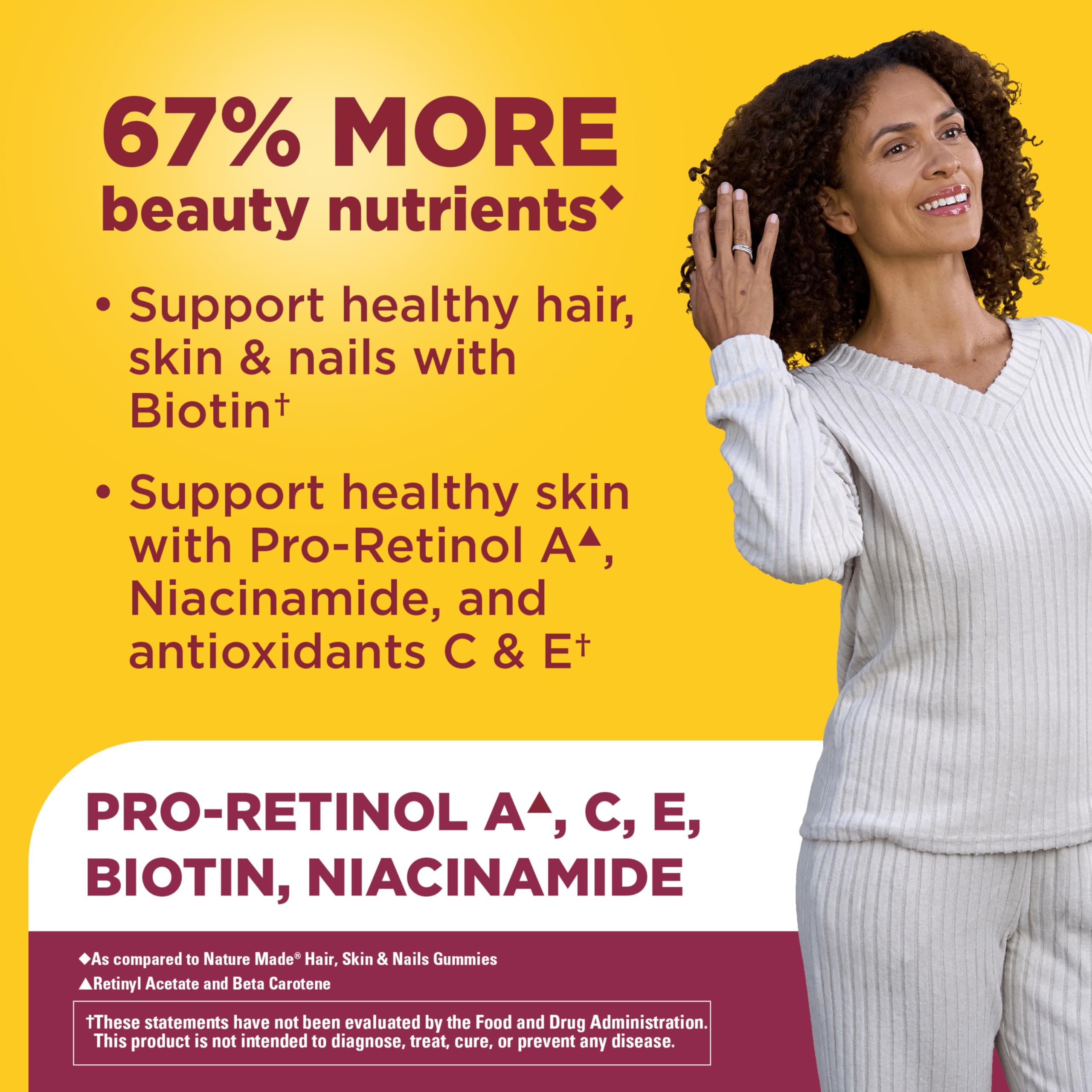 Nature Made Advanced Hair Skin and Nails Gummies, 80 Gummies