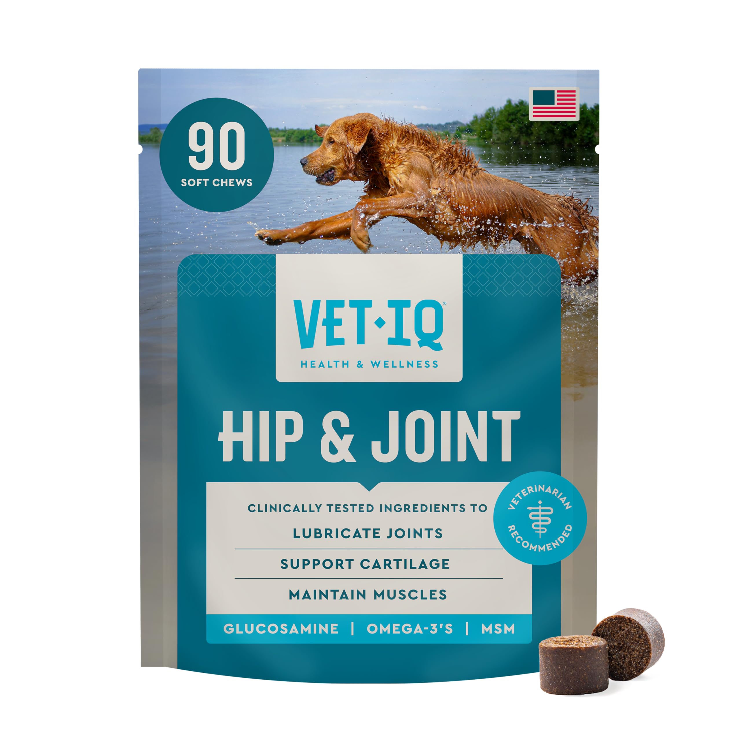 VetIQ Max Strength Hip & Joint Chews for Dogs, 90ct - Product Imagery