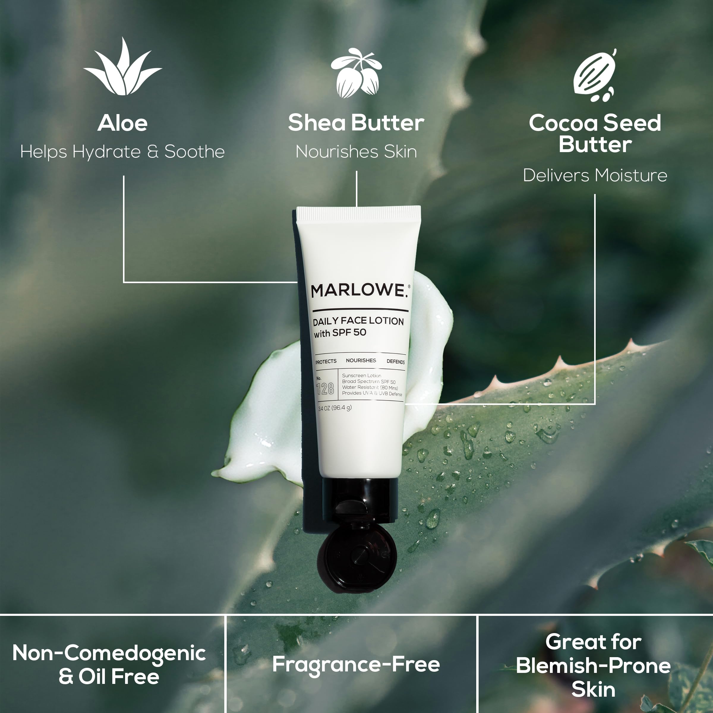 MARLOWE. Face Moisturizer SPF 50 – Daily Sunscreen 2pk
