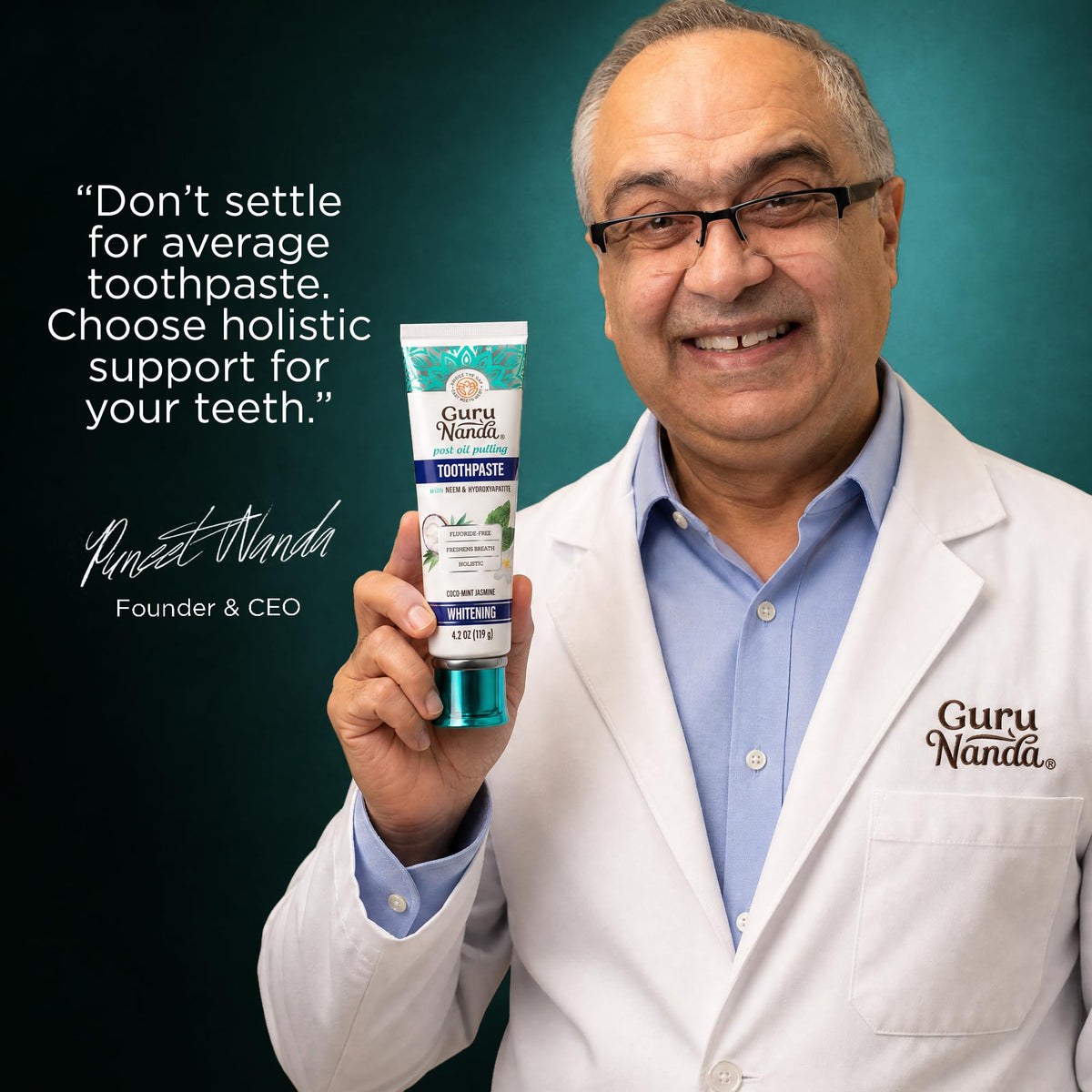 GuruNanda Hydroxyapatite Toothpaste with Neem SLS Fluoride - GuruNanda Official Imagery - 5