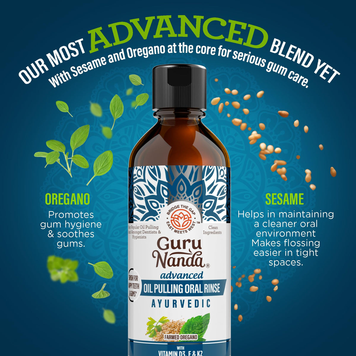 GuruNanda Advanced Oil Pulling Mouthwash with Oregano Oil - GuruNanda Official Imagery - 4