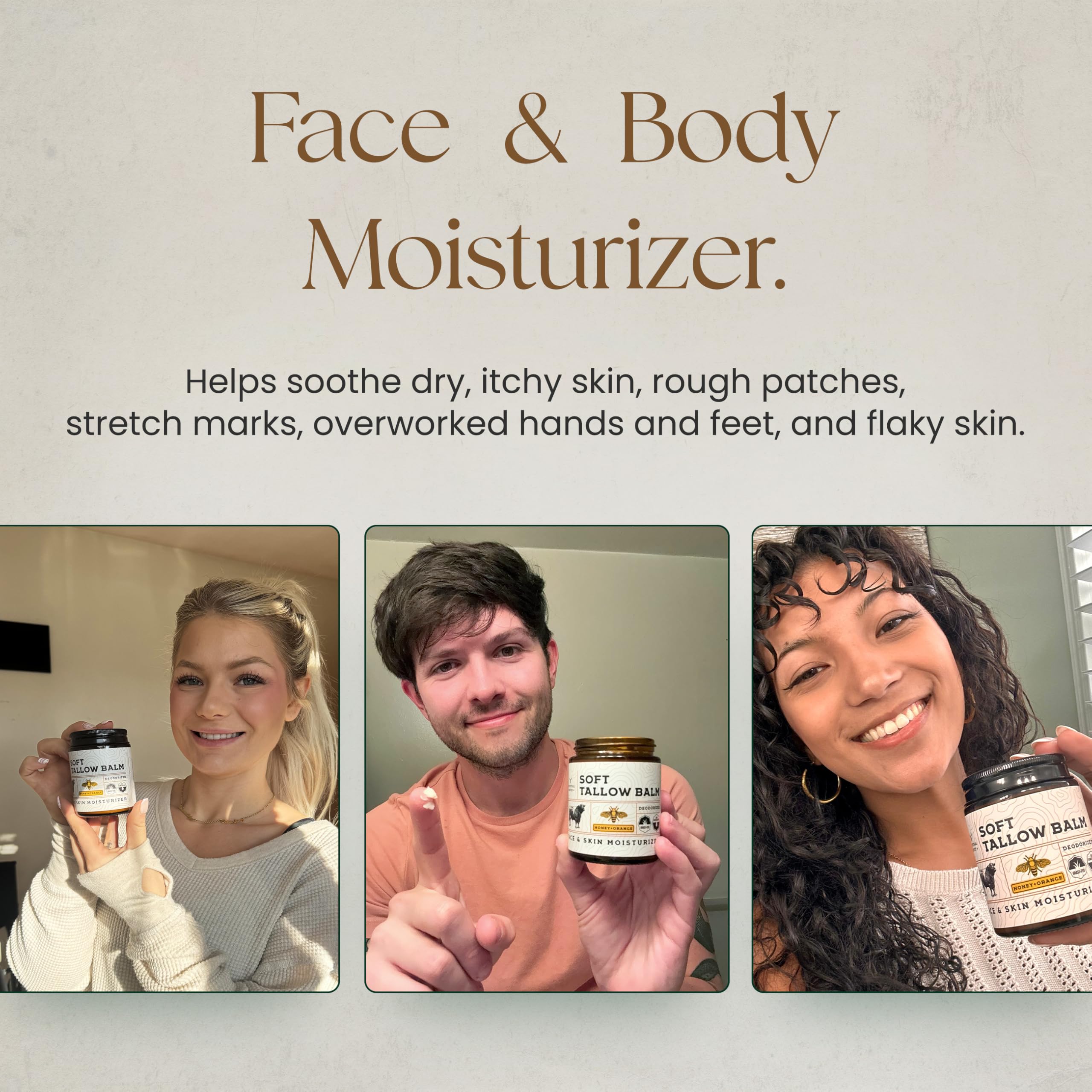 Ancestral Haven Tallow & Honey Balm – Face & Body, 5 oz