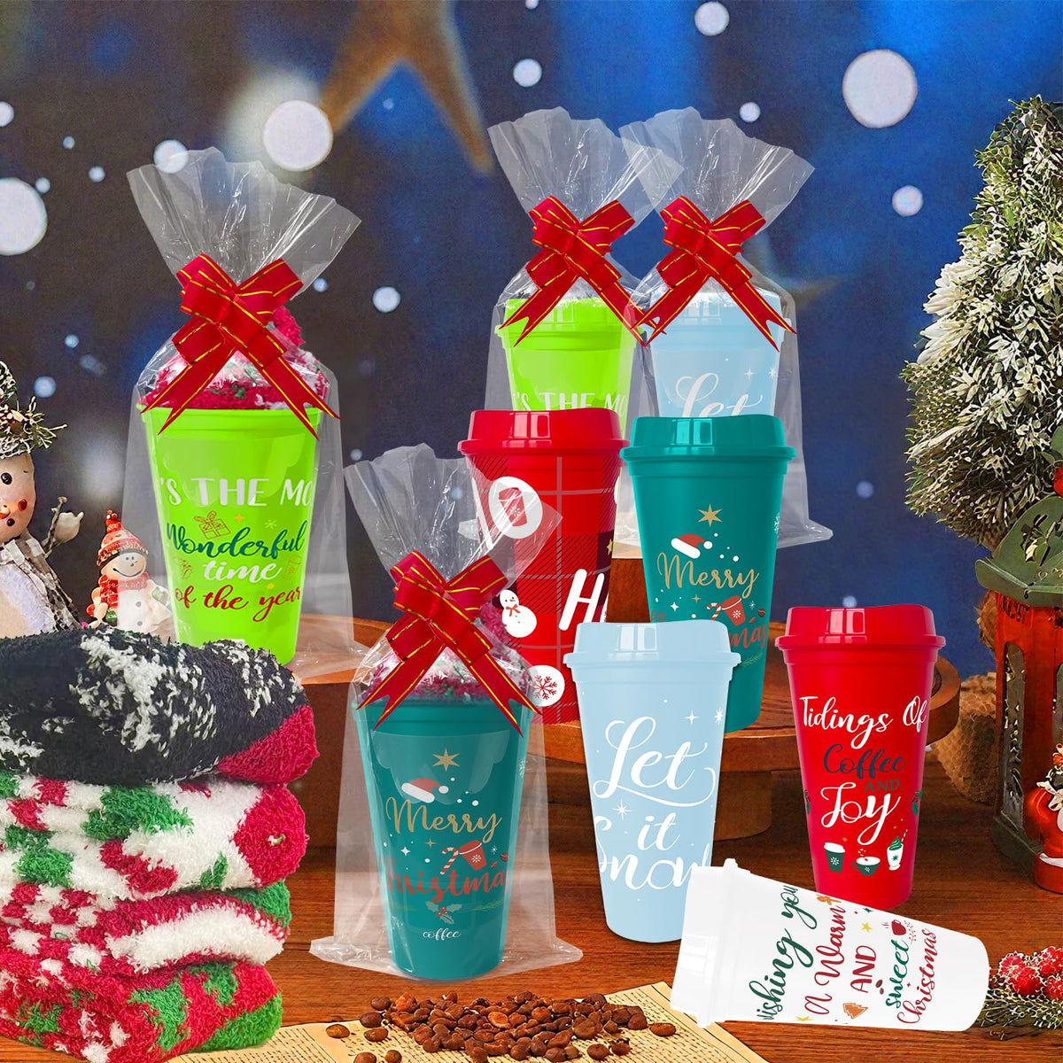12 Set Christmas Bulk Gifts Funny Christmas Cupcake Fuzzy - Augacage Official Imagery - 3