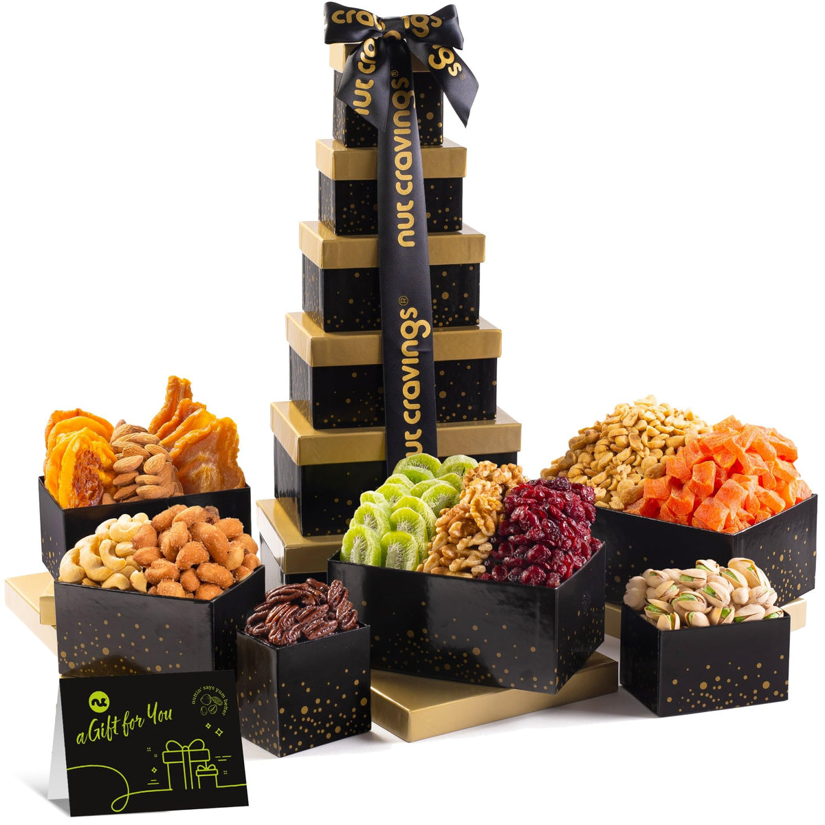 NUT CRAVINGS Diwali Dried Fruit Mixed Nuts Gift Tower - Nut Cravings Official Imagery - 2