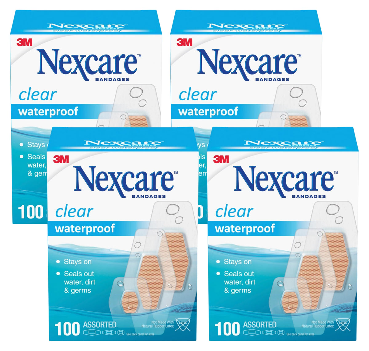 Nexcare Waterproof Clear Bandages, Covers and Protects, 360 Degree Seal Around The Pad Offers Exceptional Protection Aga