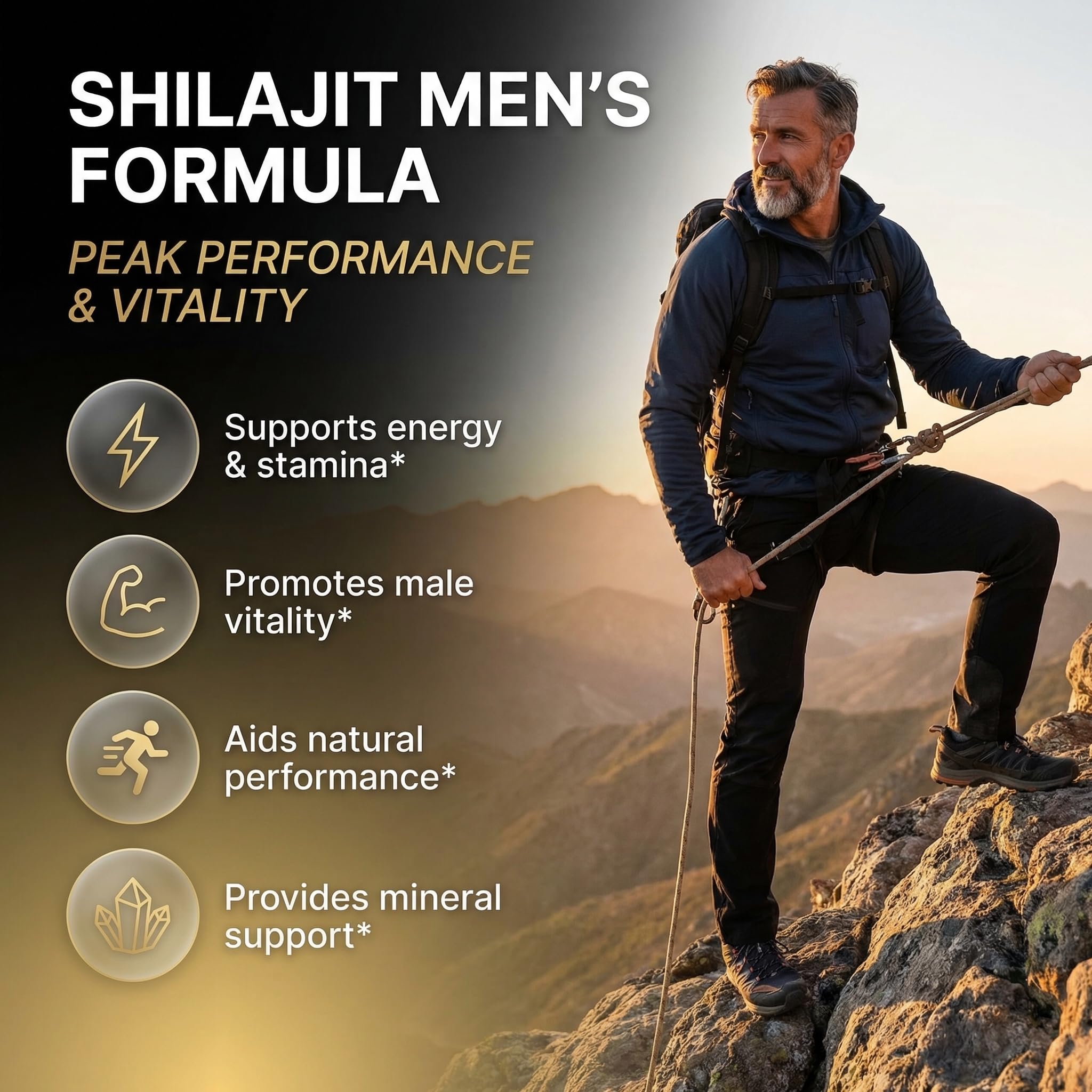 Shilajit Supplement for Men – Sea Moss, Ashwagandha, 90ct