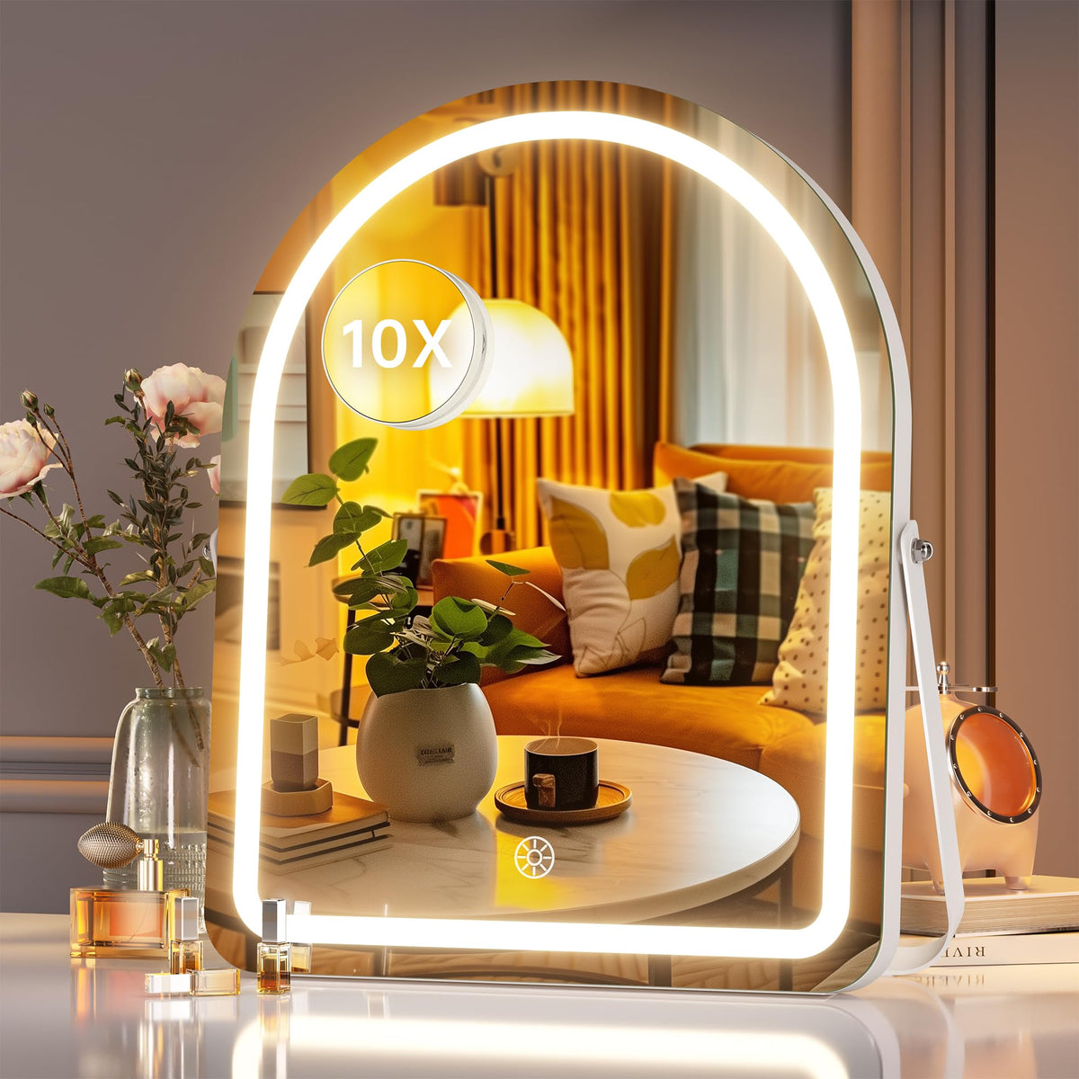 Hasipu Vanity Mirror with Lights 12 14 Arched LED Makeup - Hasipu Official Imagery - 1