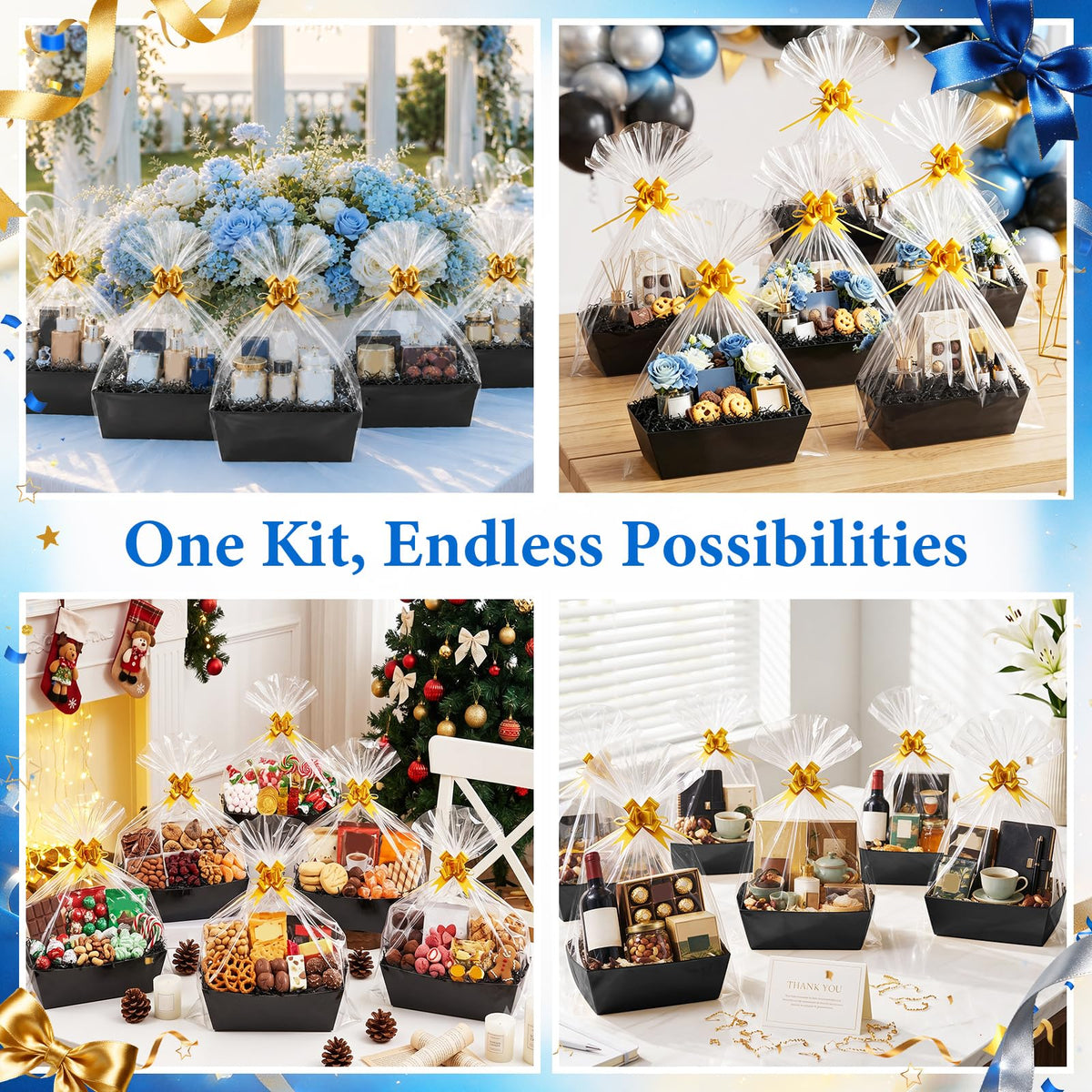 EVELOMO 10 Pack Empty Gift Baskets to Fill - EVELOMO Official Imagery - 7