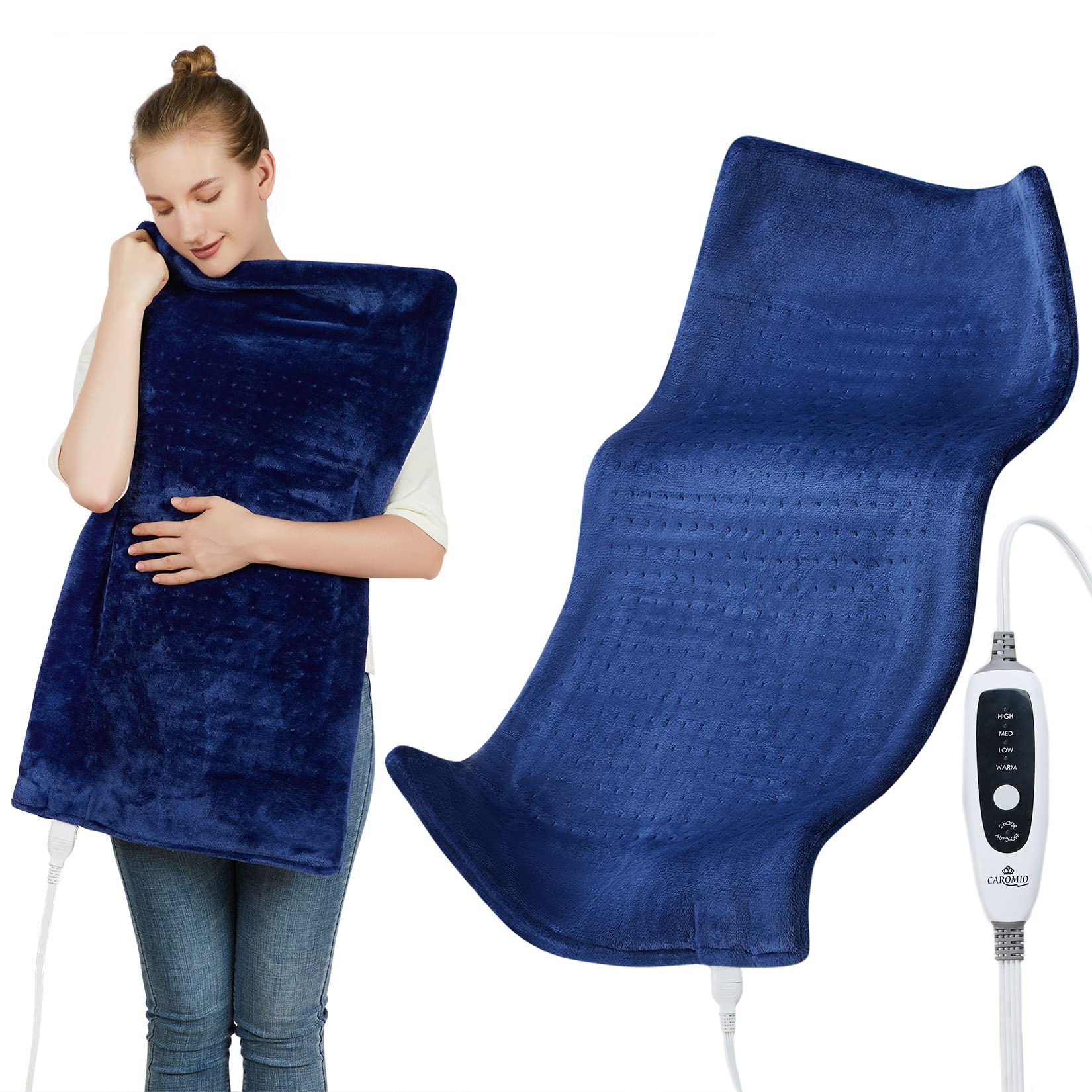 Heating Pad for Back Pain Relief, CAROMIO 33"x17" Extra Large - Product Imagery