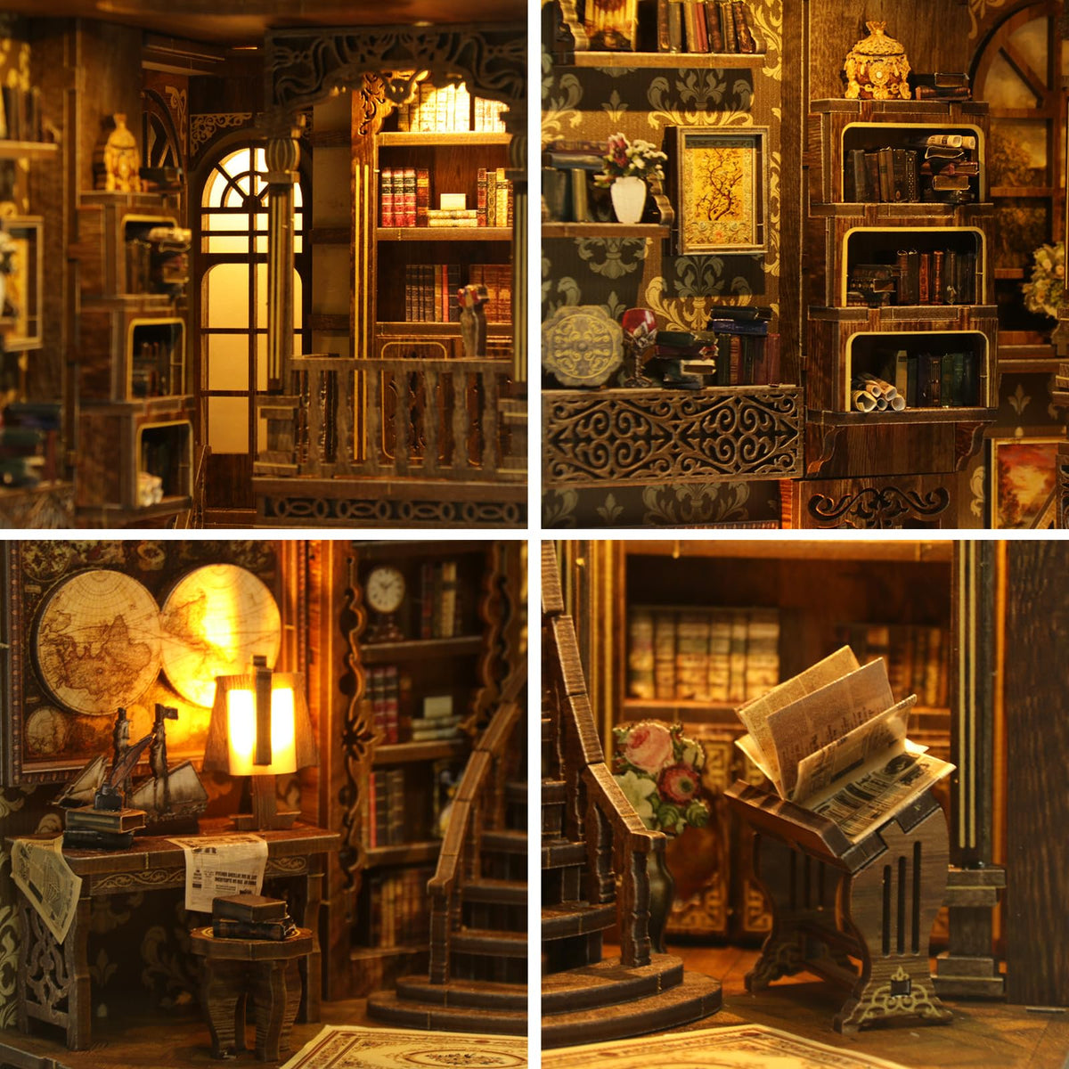 Book Nook Kit Library Booknook Kit Dollhouse Bookshelf - ISSEVE Official Imagery - 7