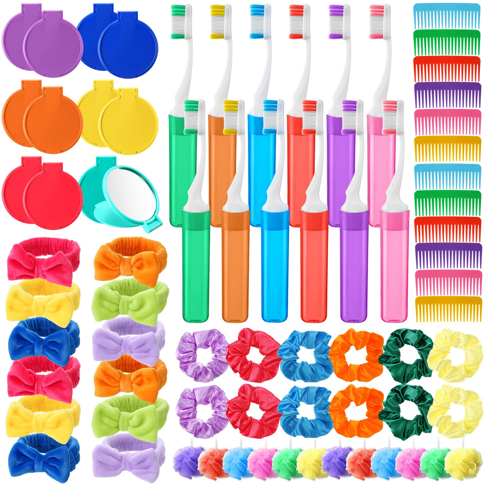 72 Pcs Christmas Gifts Spa Party Favors Colorful Wide Tooth - Product Imagery