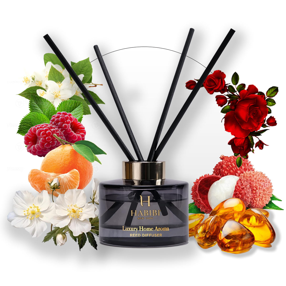 Splended Sunset Essential Oil Diffusers for Home Luxury Reed - H HABIBI Official Imagery - 3