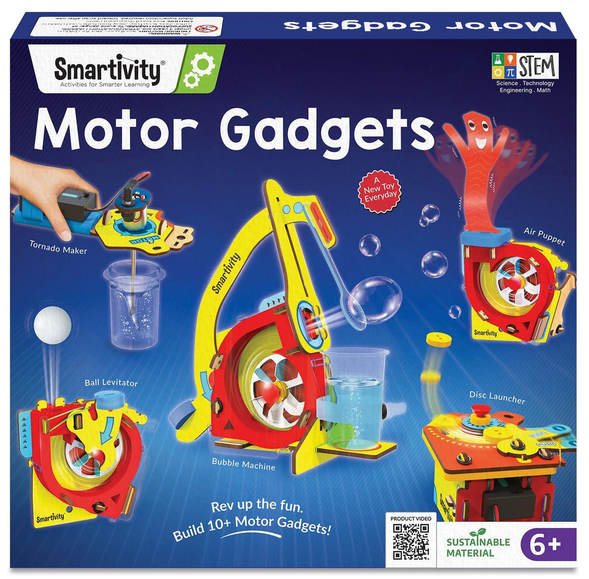 Smartivity 10-in-1 Motor Powered Gadgets Kit for Kids 6-12 – product photo (Science Kits &amp; Toys)