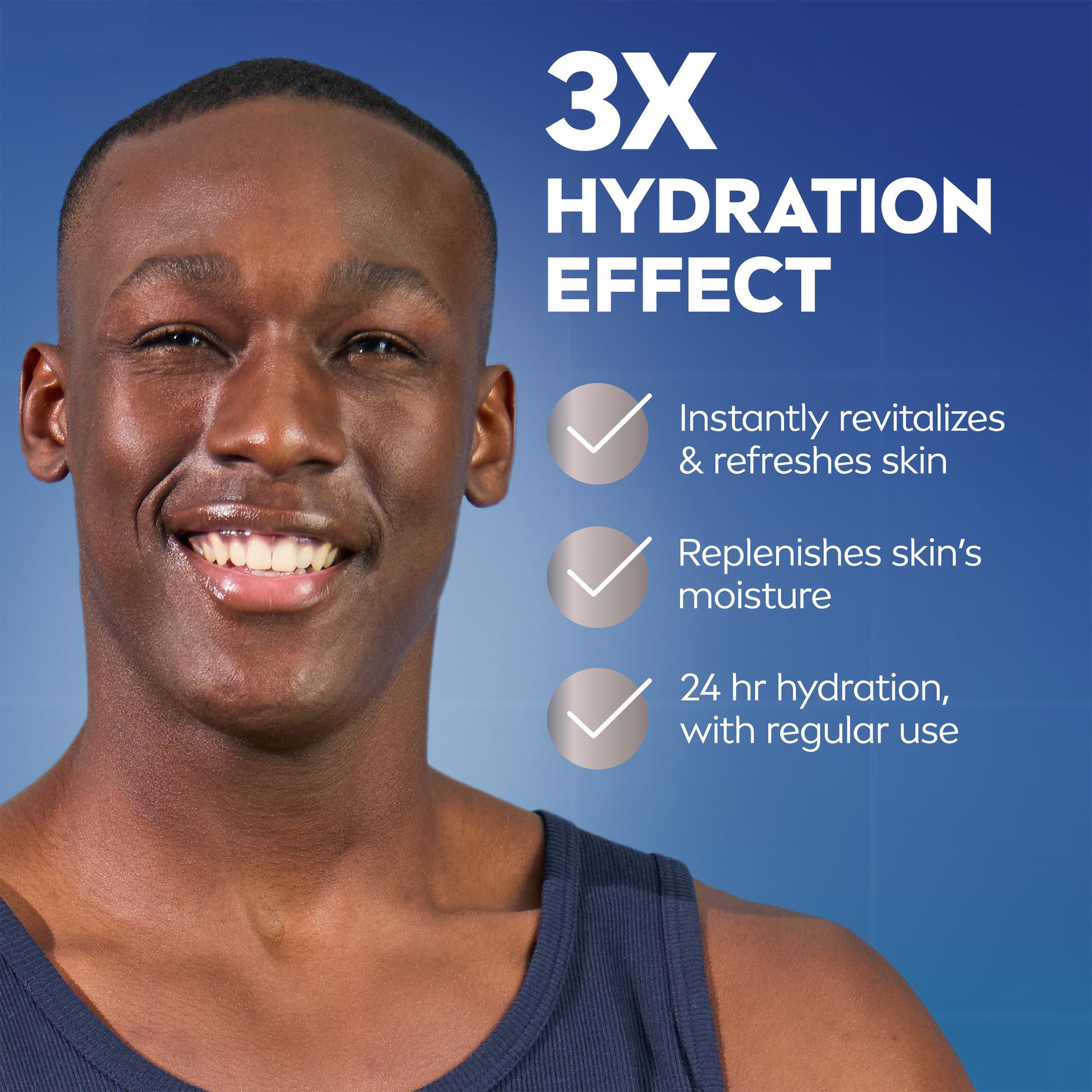 NIVEA MEN Maximum Hydration Post Shave Balm in a multipack of three 3.3 fl oz bottles, designed for soothing men's skincare.