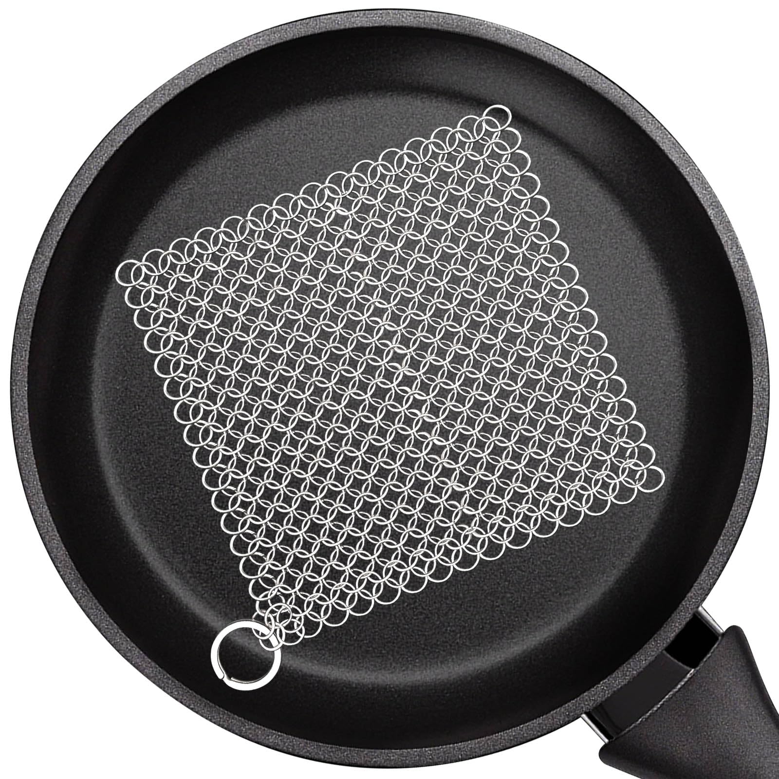 Cast Iron Cleaner, 6 Inch 316 Stainless Steel Skillet Cleaner, - Product Imagery