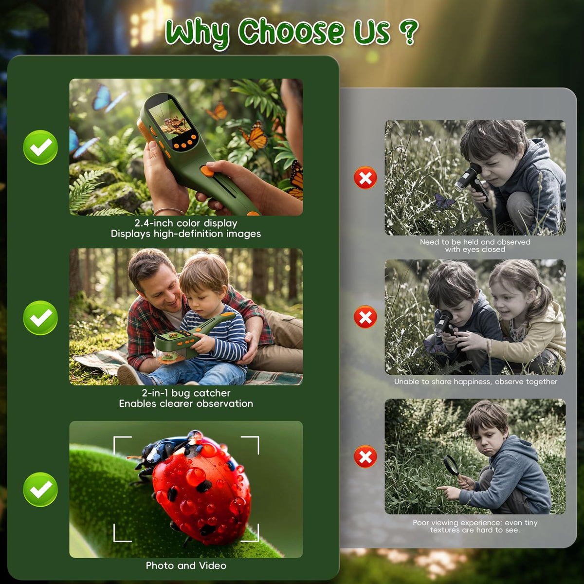 Bug Catcher for Kids with 500X Microscope 2 4 Screen STEM - CIMELR Official Imagery - 5