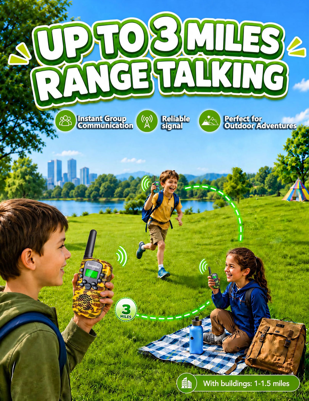 Rechargeable Walkie Talkies for Kids Outdoor Toys Games for - Soopotay Official Imagery - 4