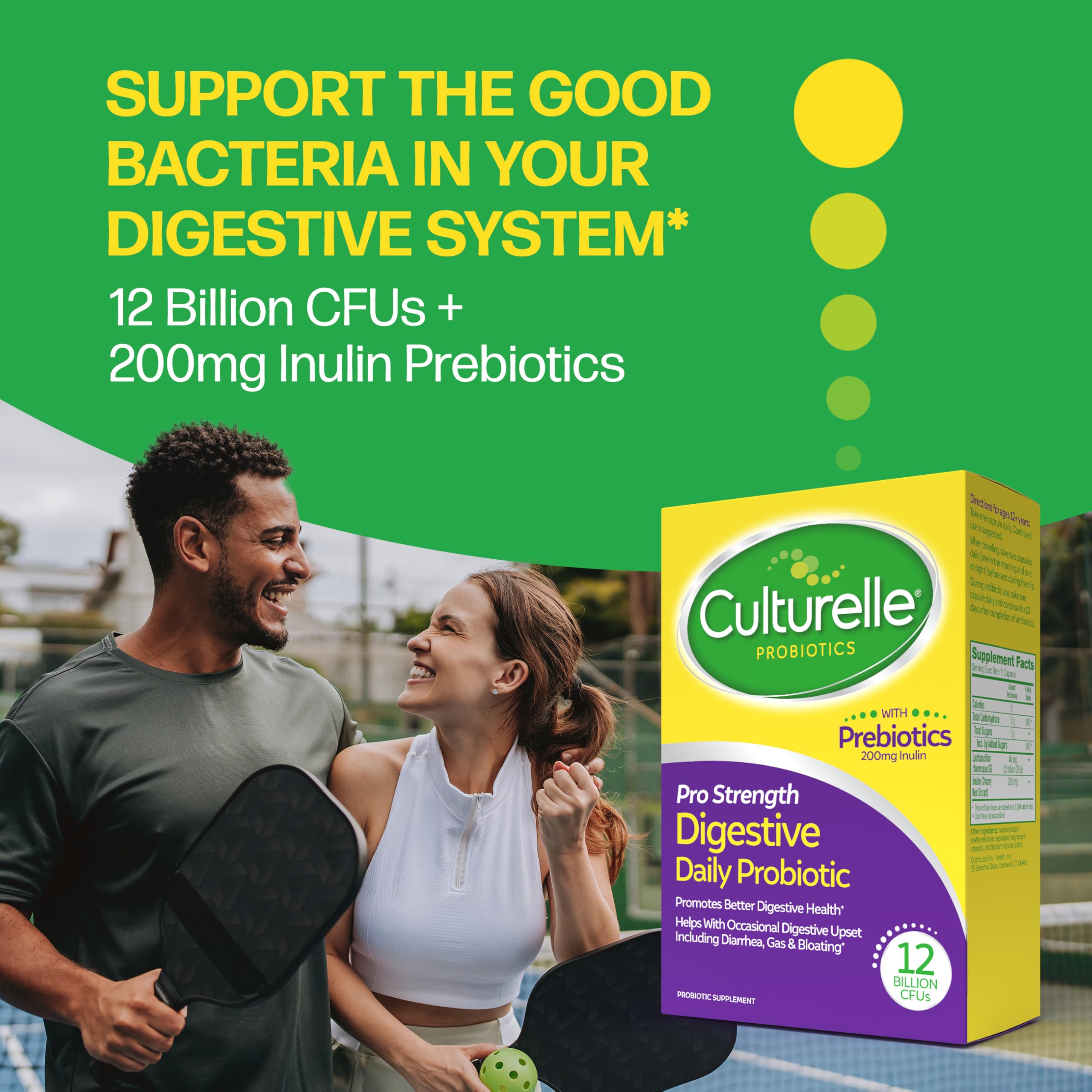 Culturelle Pro Strength Probiotics for Digestive Gut Health*, 12B CFU, 60ct