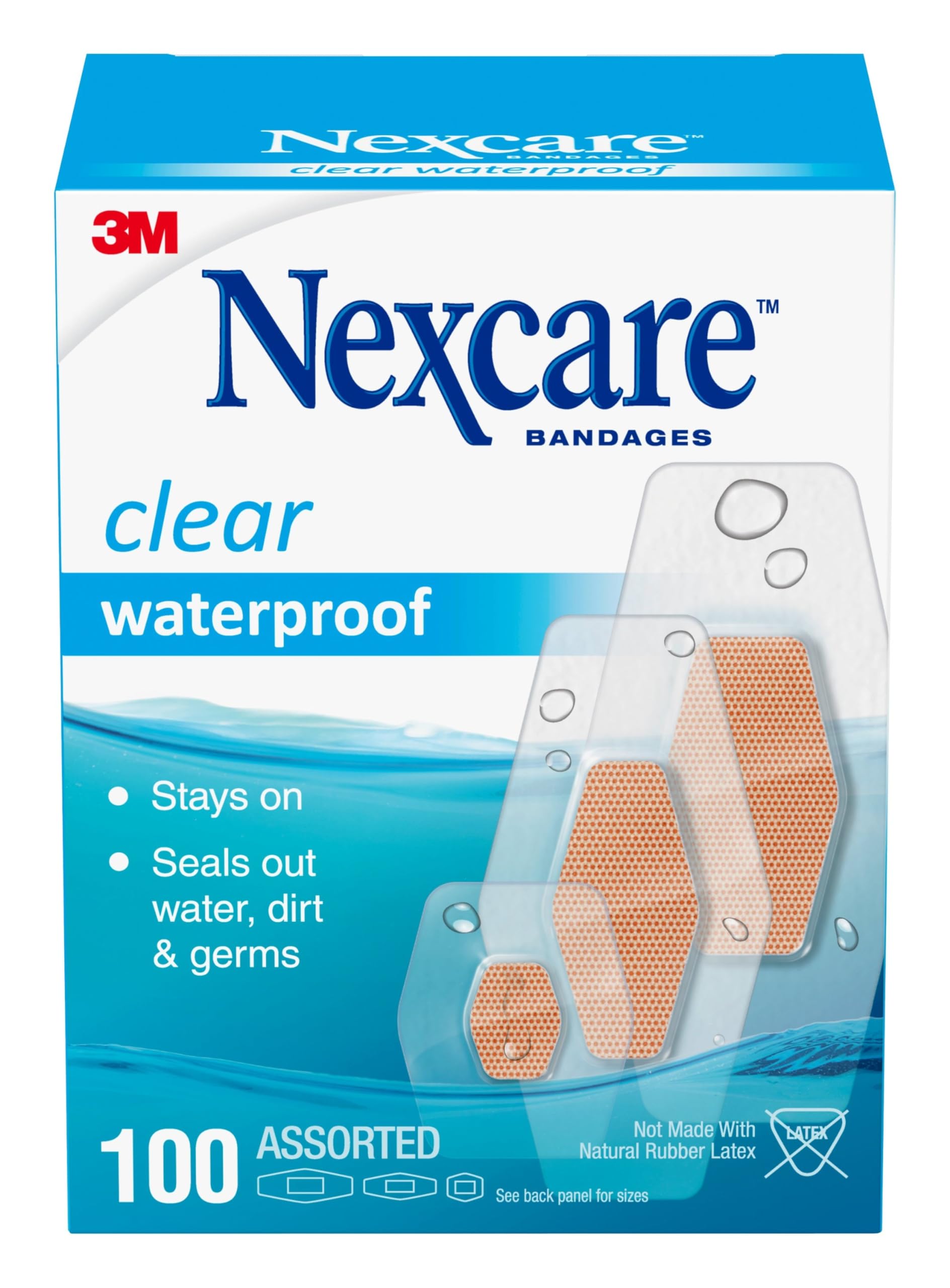 Nexcare Waterproof Clear Bandages, Covers and Protects, 360 - Product Imagery