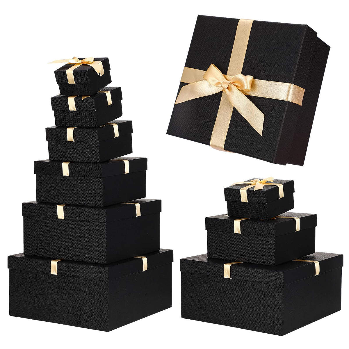 Chivertion 6 Pack Nesting Gift Boxes with Lids Ribbon Large - Chivertion Official Imagery - 1