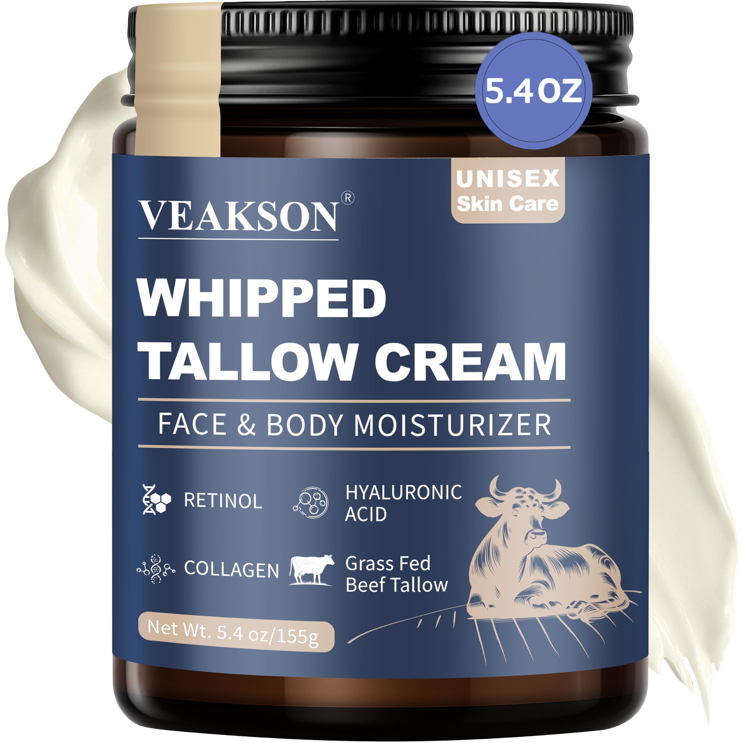Beef Tallow & Honey Balm – Anti-Aging Face Moisturizer 5.4oz