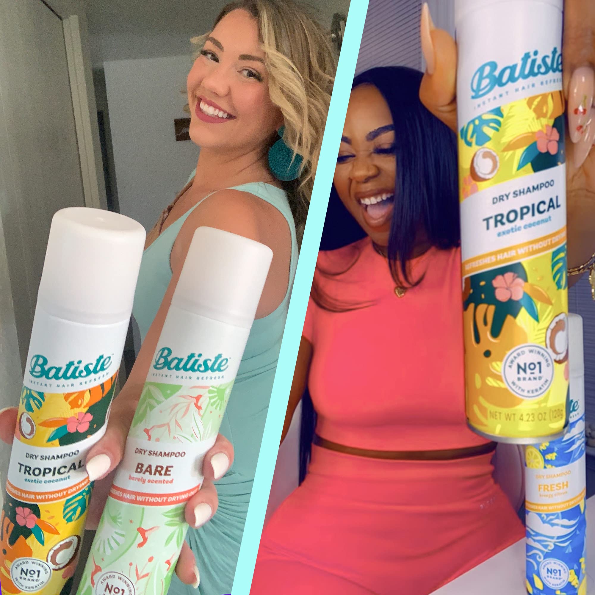 Batiste Dry Shampoo in Original Classic Clean fragrance, 5.71 oz, showing the aerosol can with branding and product label.