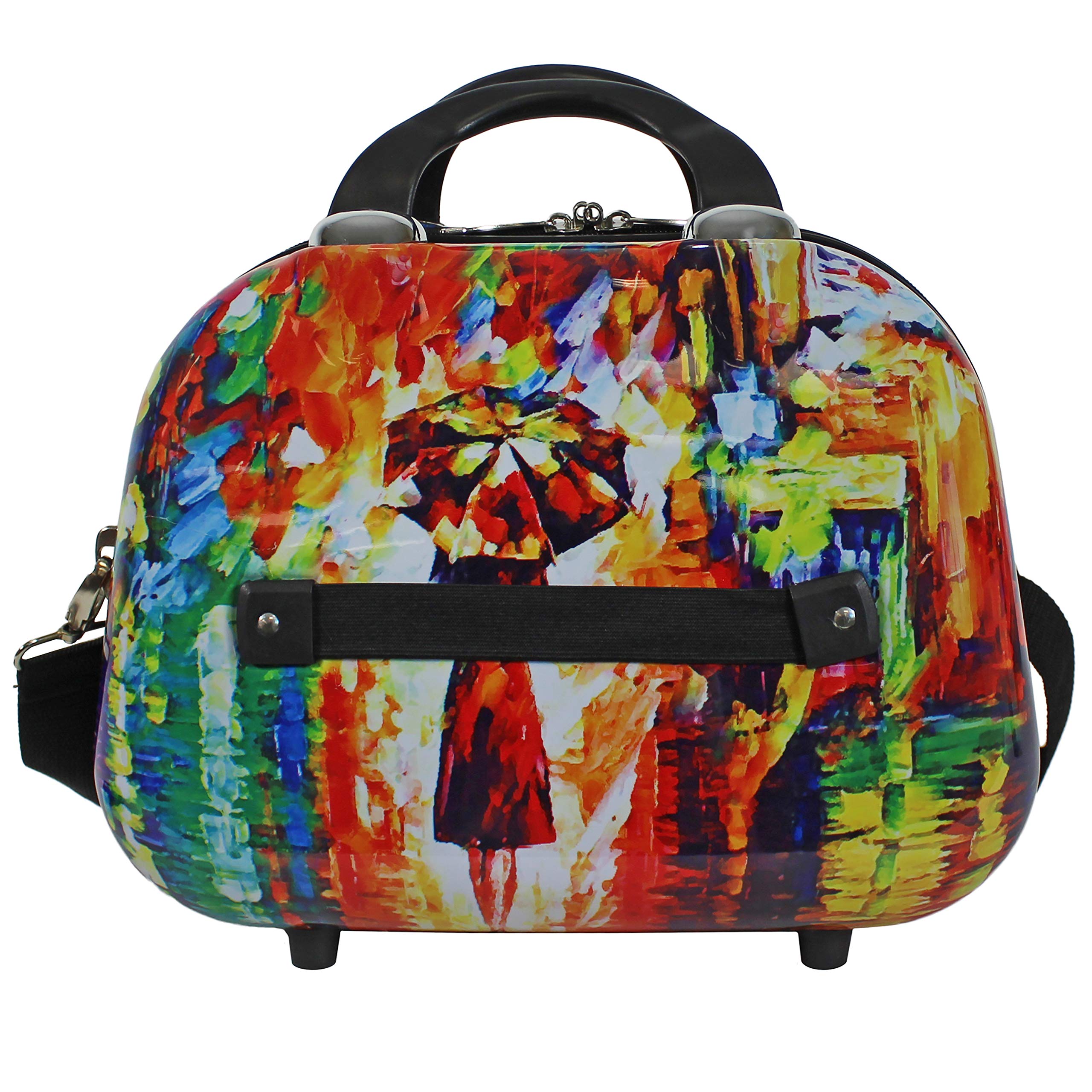 World Traveler 13-inch Paris Nights cosmetic tote bag, stylish handbag with printed Paris design and spacious interior.