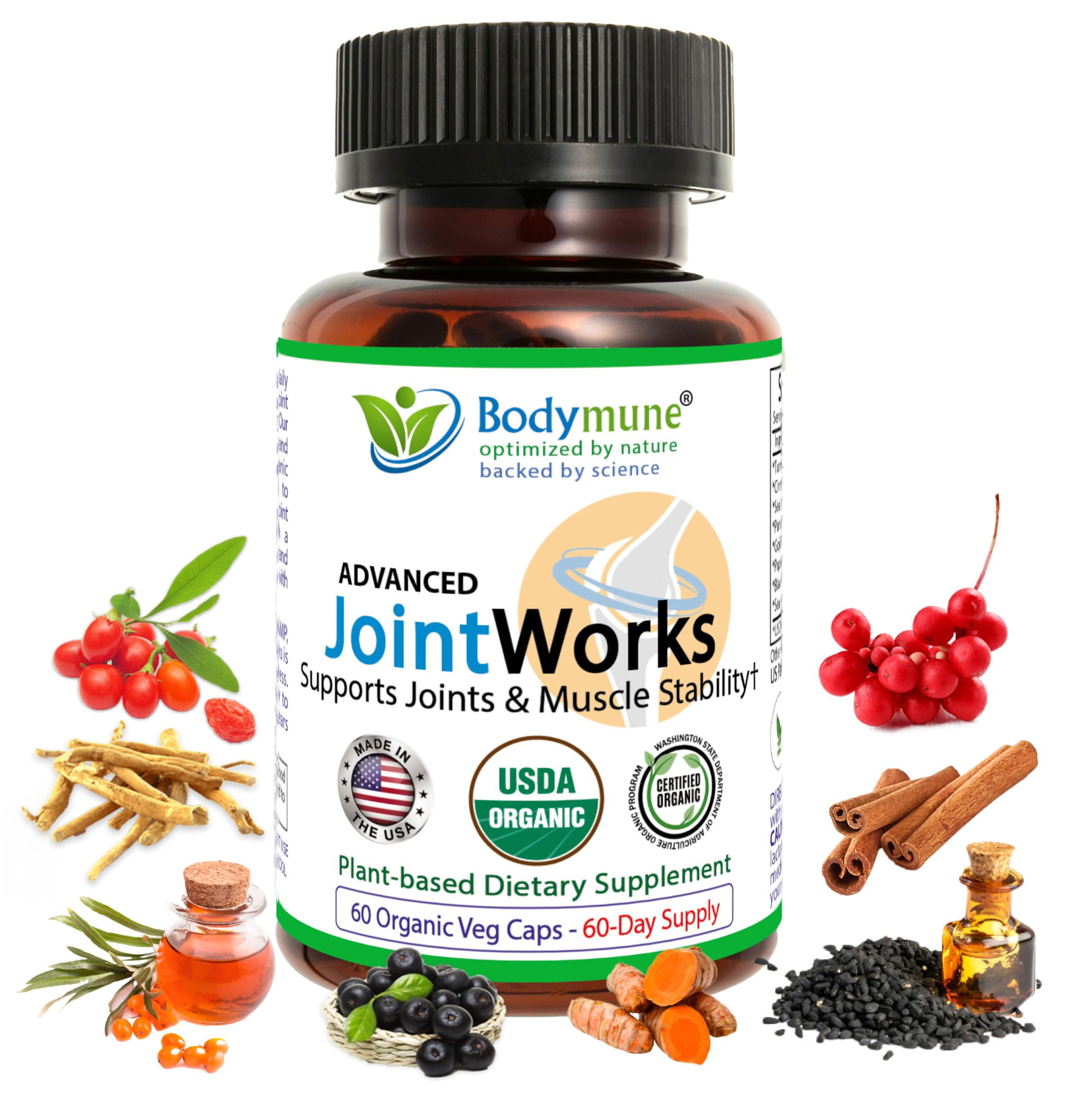 Bodymune JointWorks – Organic Joint & Muscle Support Supplement - Product Imagery