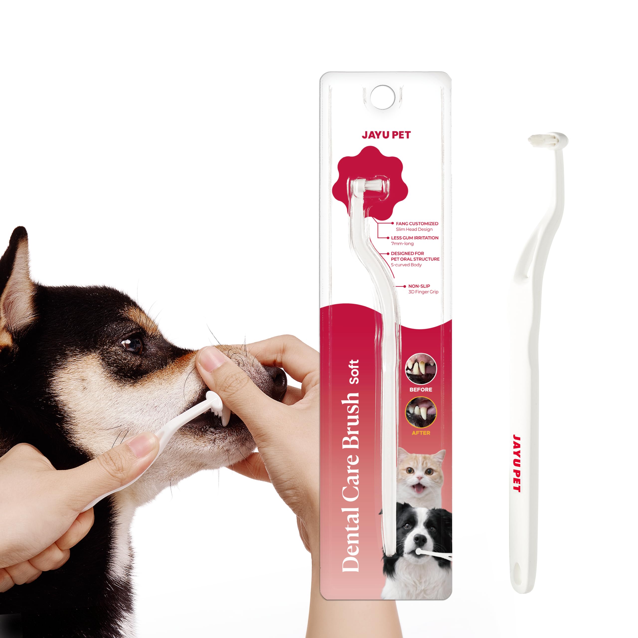 JAYU PET Dental Care Brush with Soft Bristles 1ea - Product Imagery