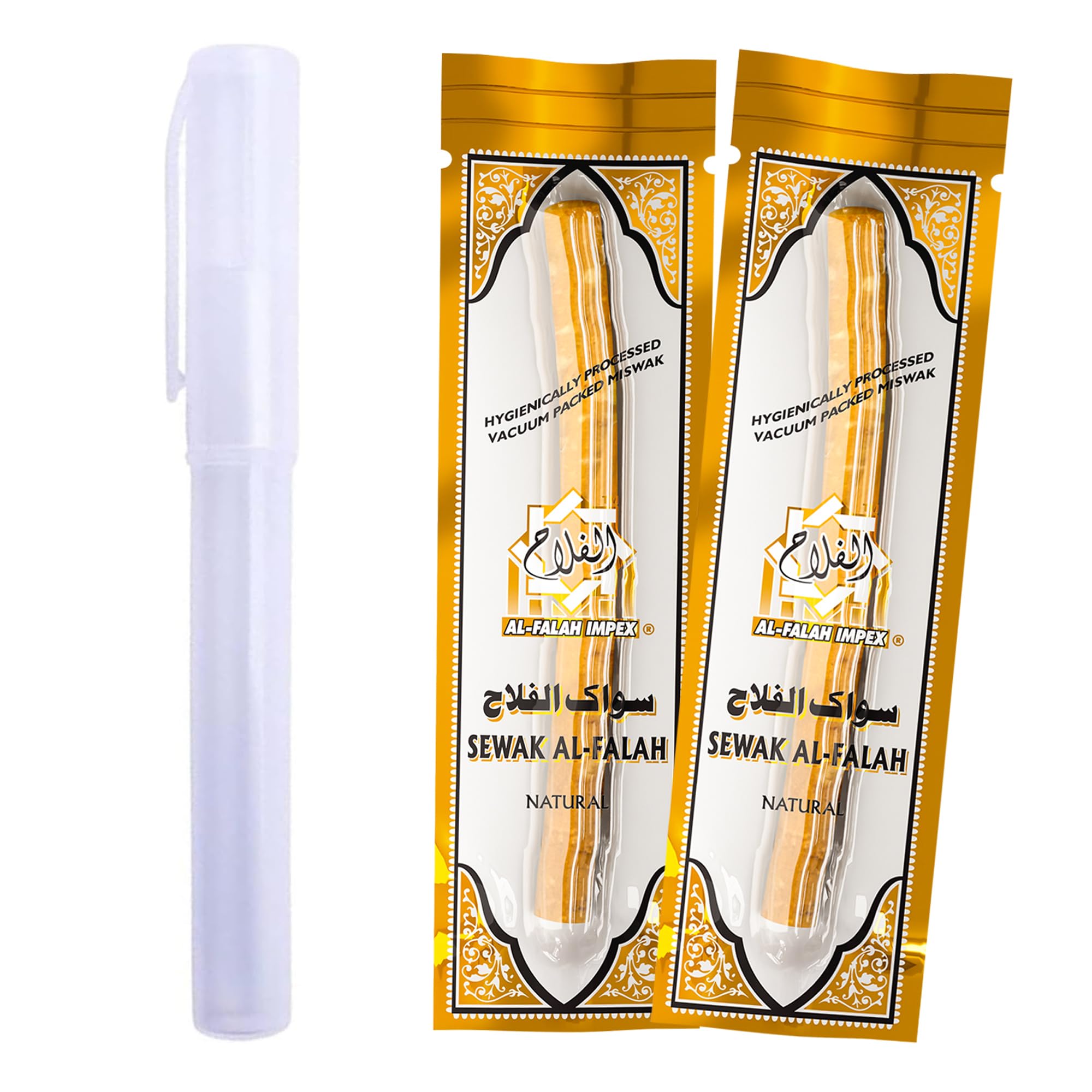 Al Falah Sewak Natural Miswak Toothbrush - 2 Sticks and 1 Holder - Product Imagery